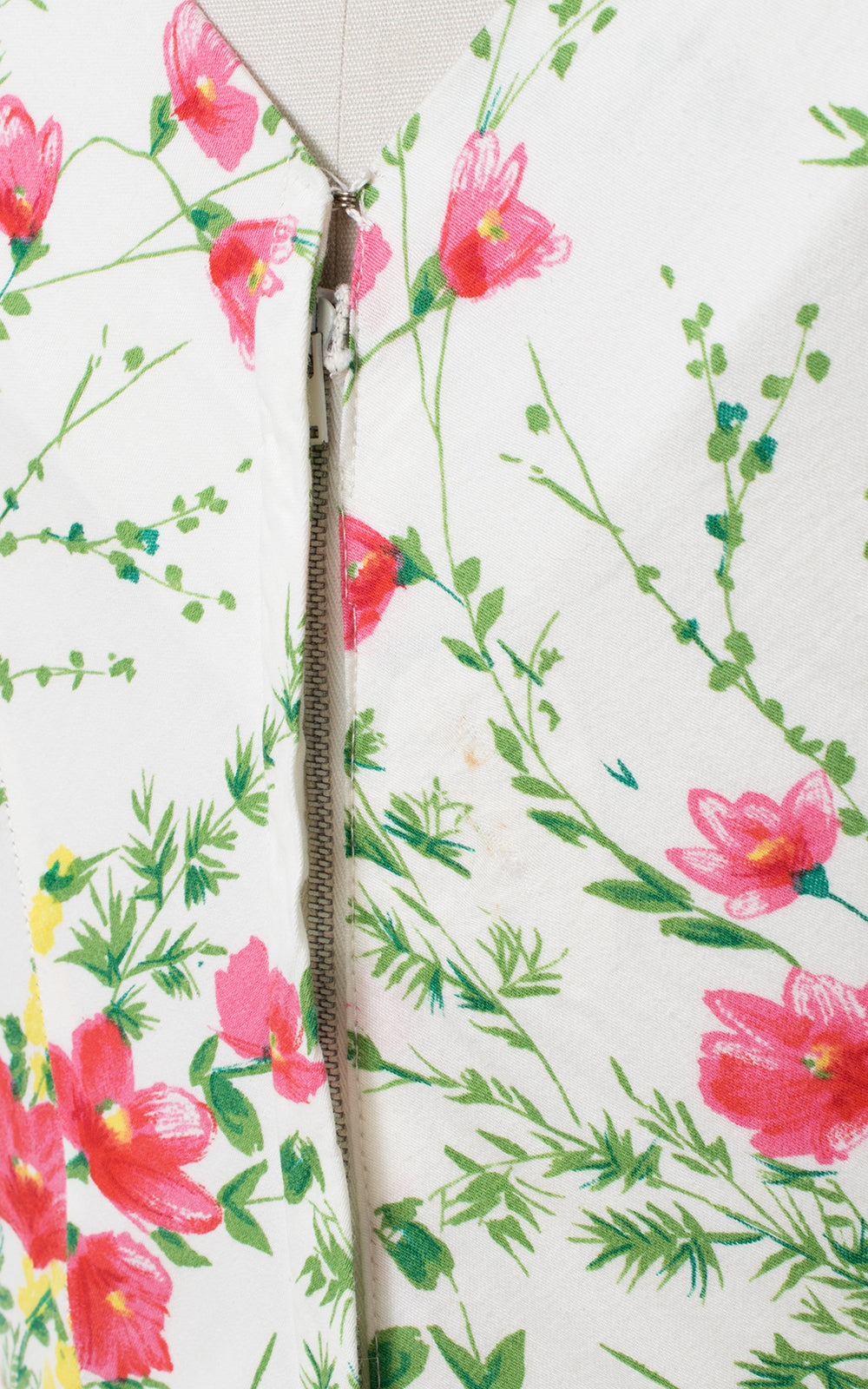 1950s Cascading Poppies Cotton Dress | small