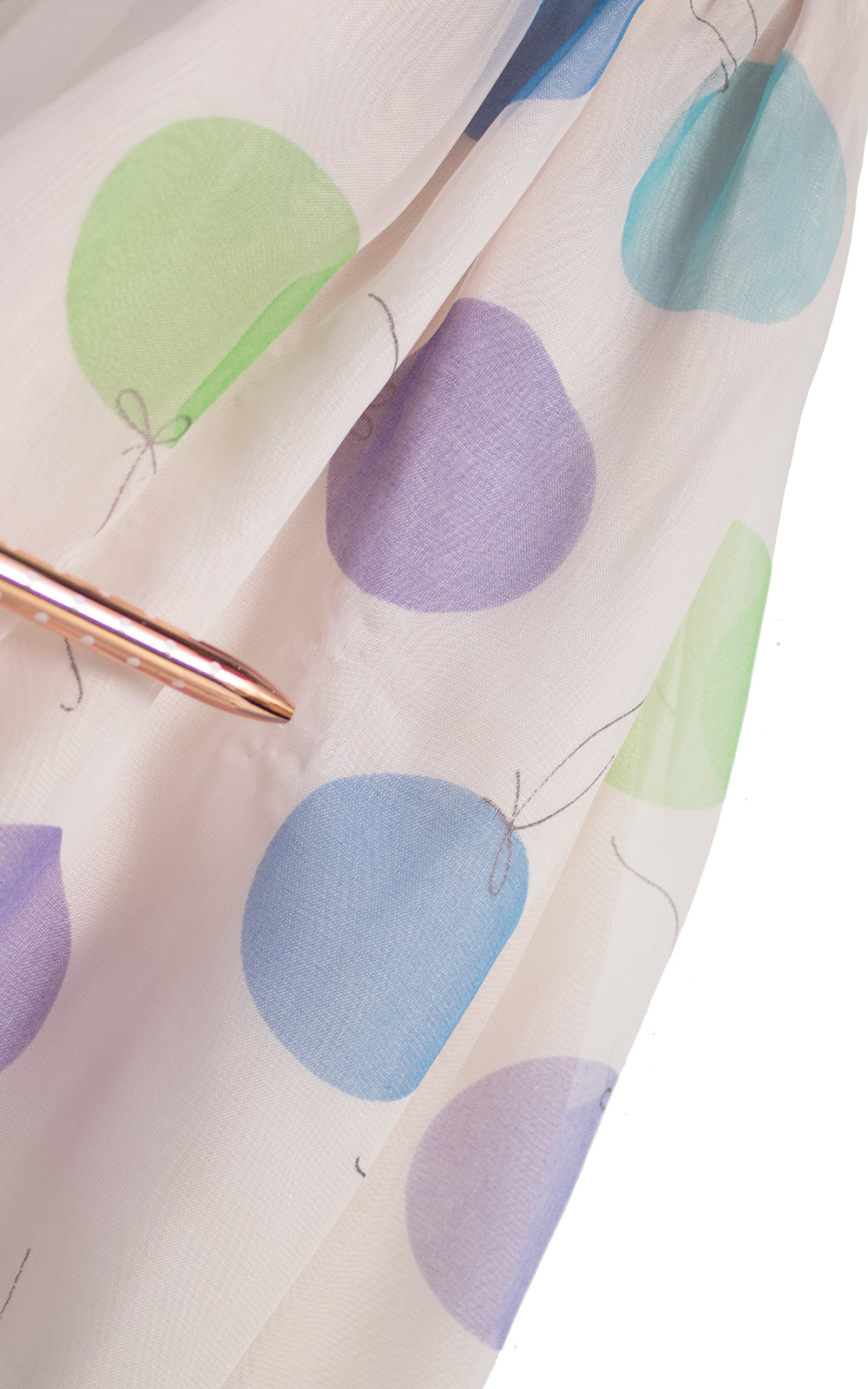 1960s Balloon Novelty Print Chiffon Party Dress