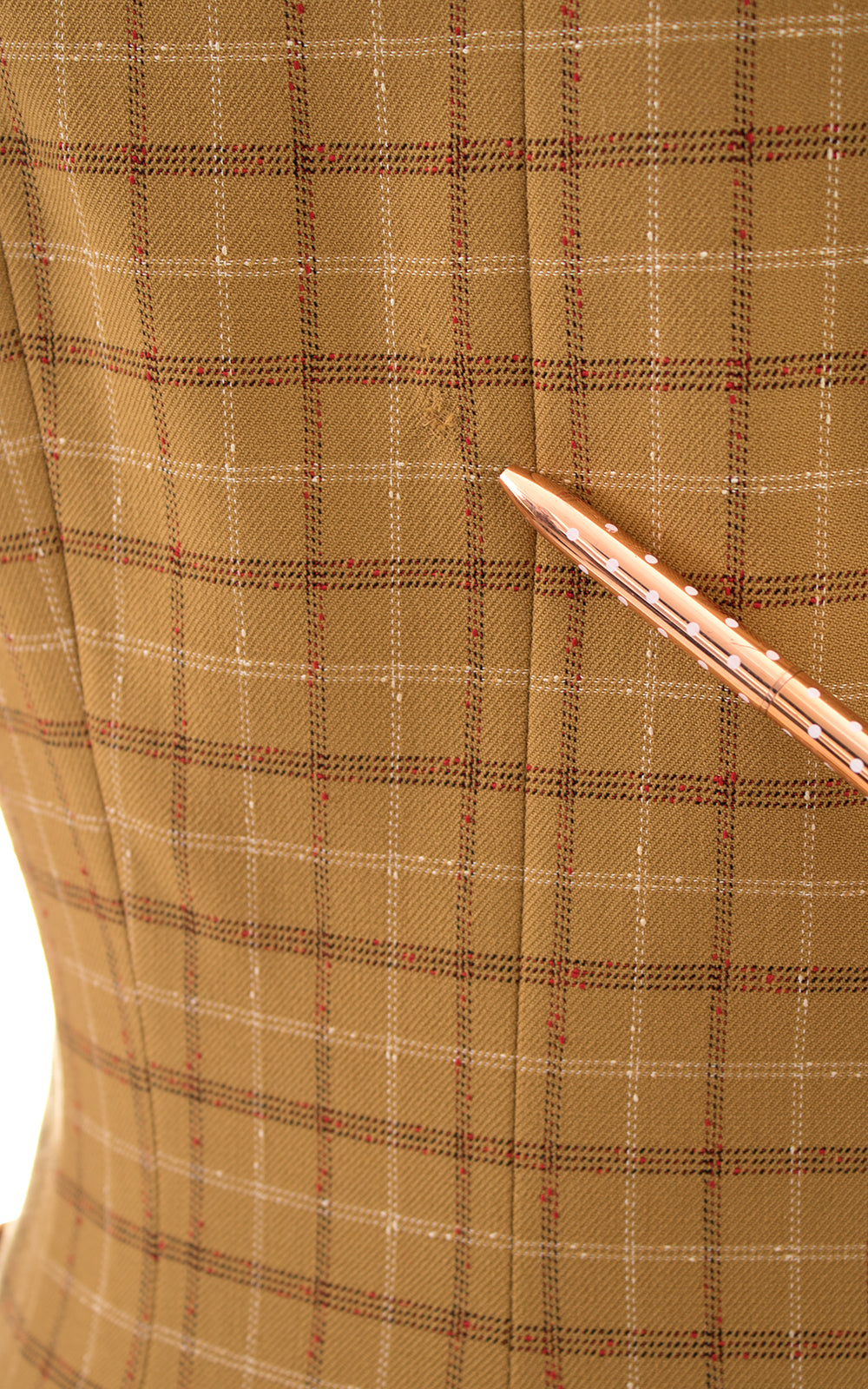 1940s Mustard Plaid Wool Suit Jacket