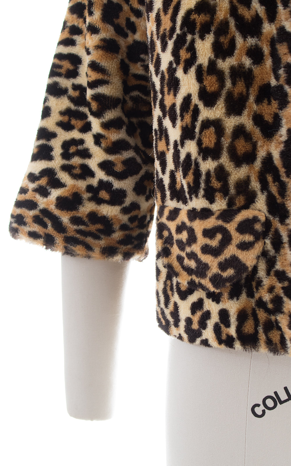 950s Leopard Print Faux Fur Swing Coat