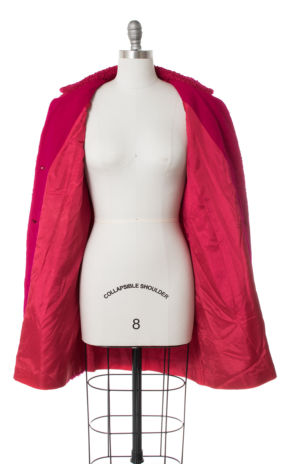 1960s Hot Pink Bouclé Wool Coat