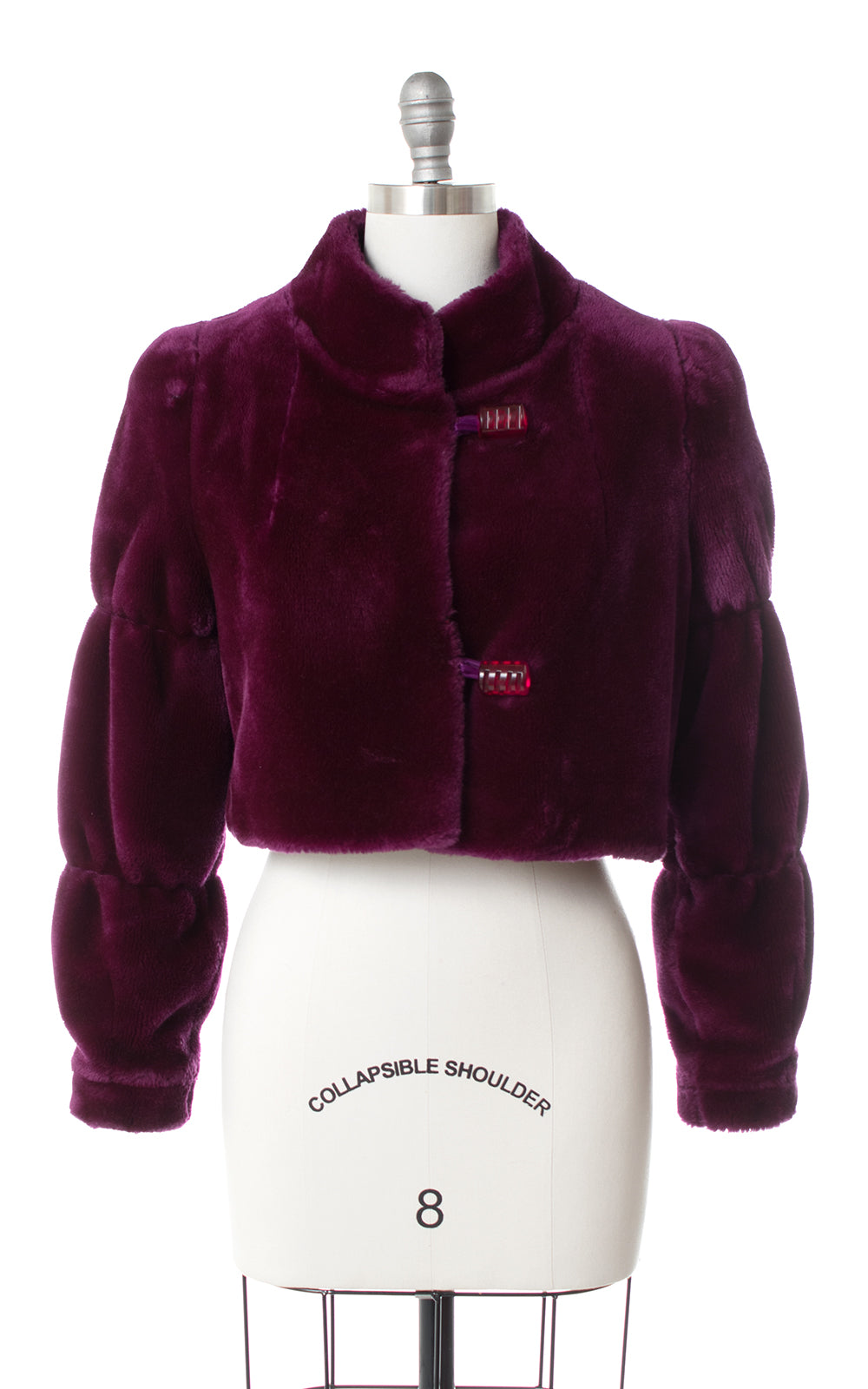 1970s Purple Plush Faux Fur Cropped Jacket