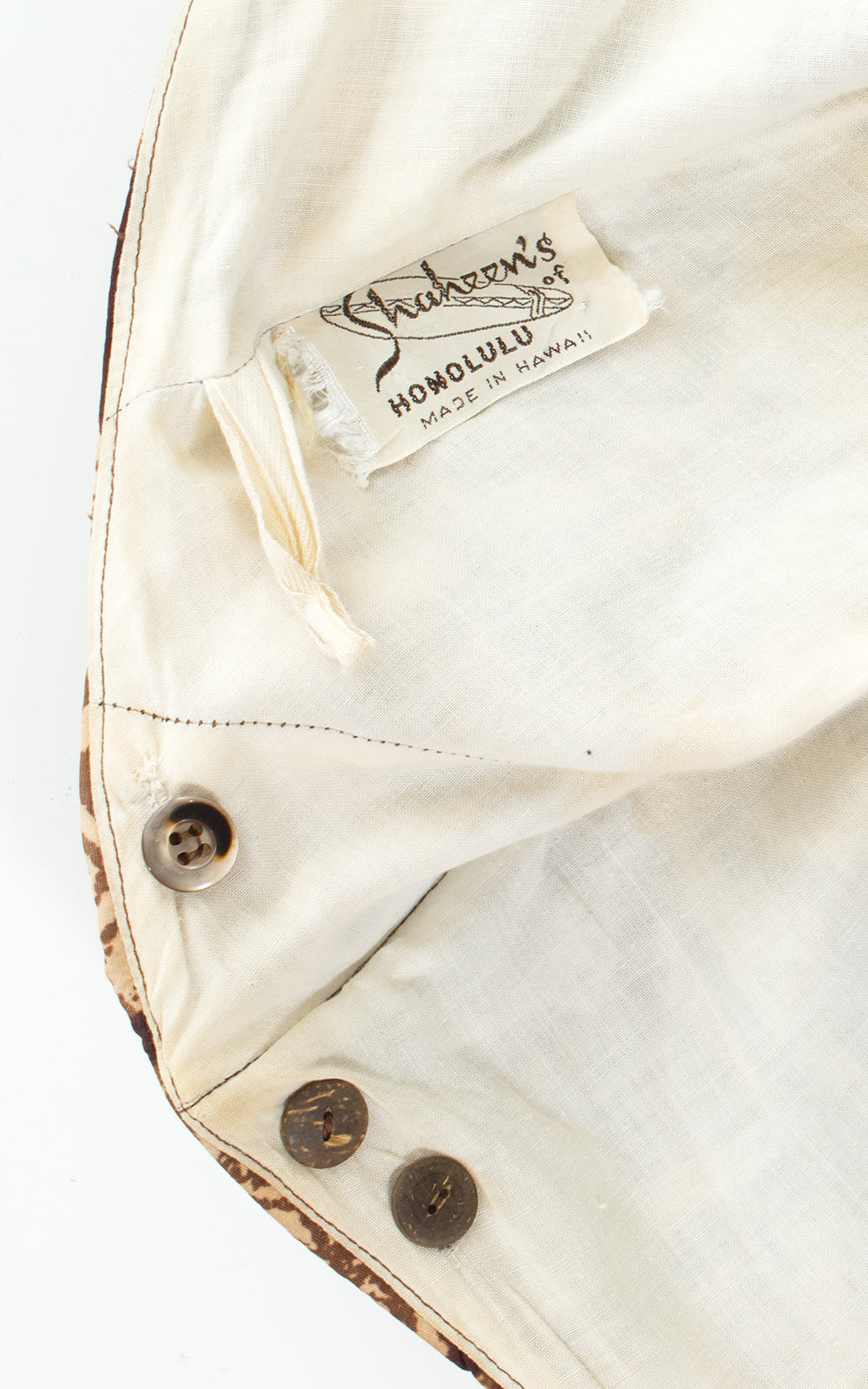 1950s Shaheen Hawaiian Floral Waterfall Sarong Dress