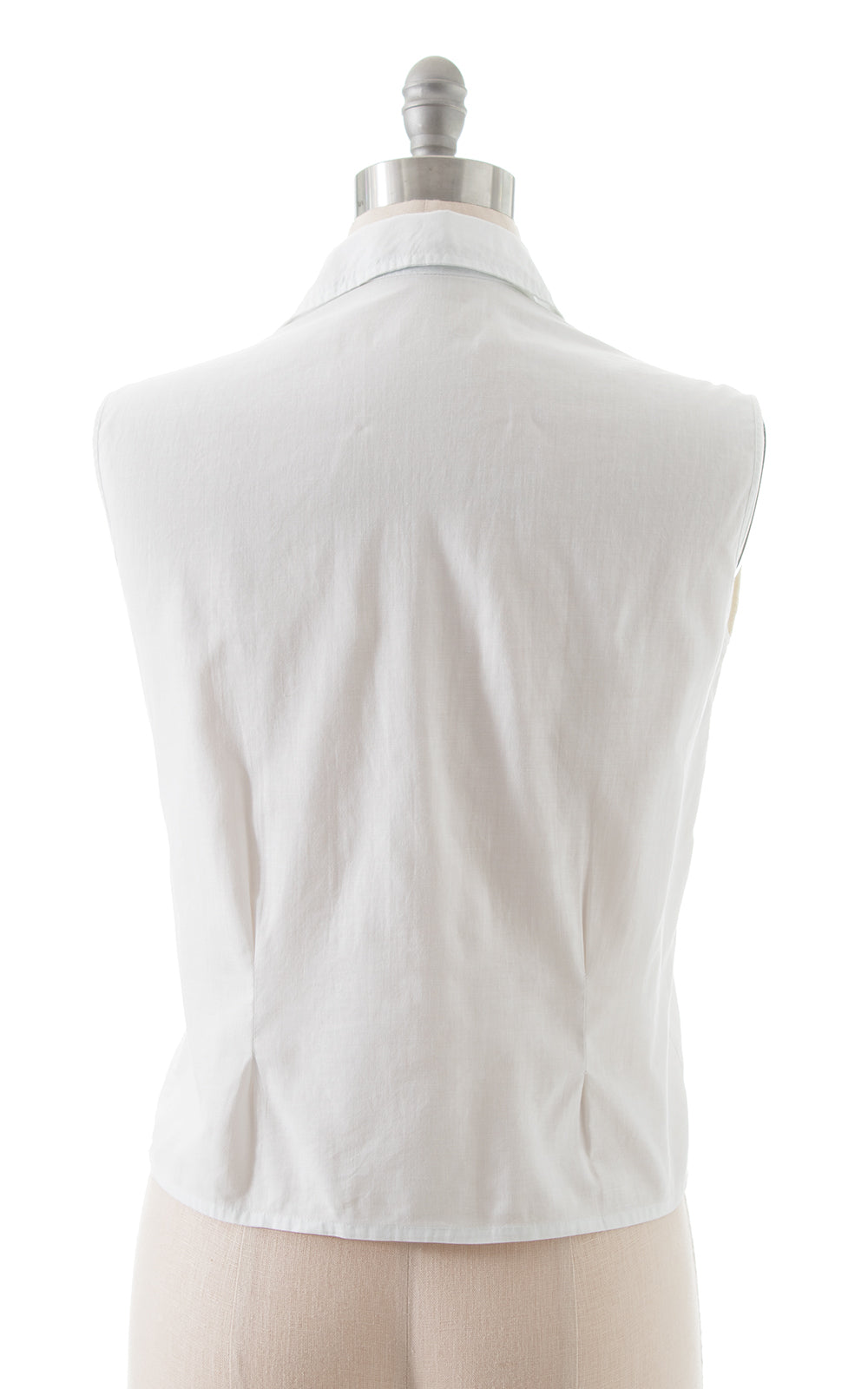 1950s White Cotton Blouse