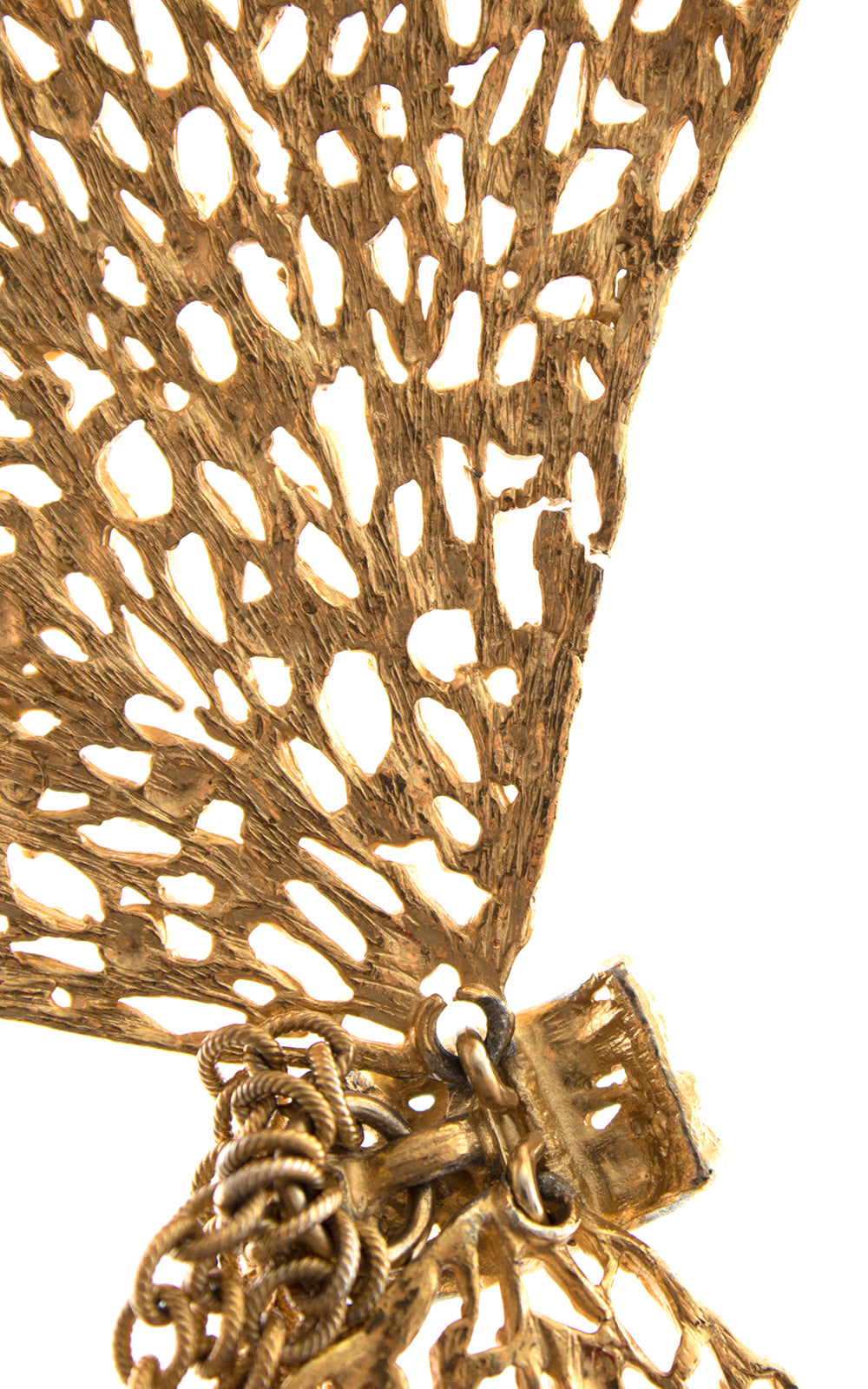 1980s Napier Gold Tone Metal Fringe Collar Necklace