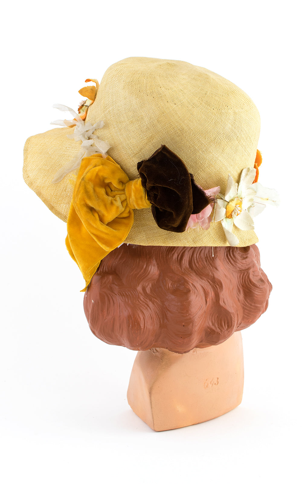 1920s Yellow Floral Cloche