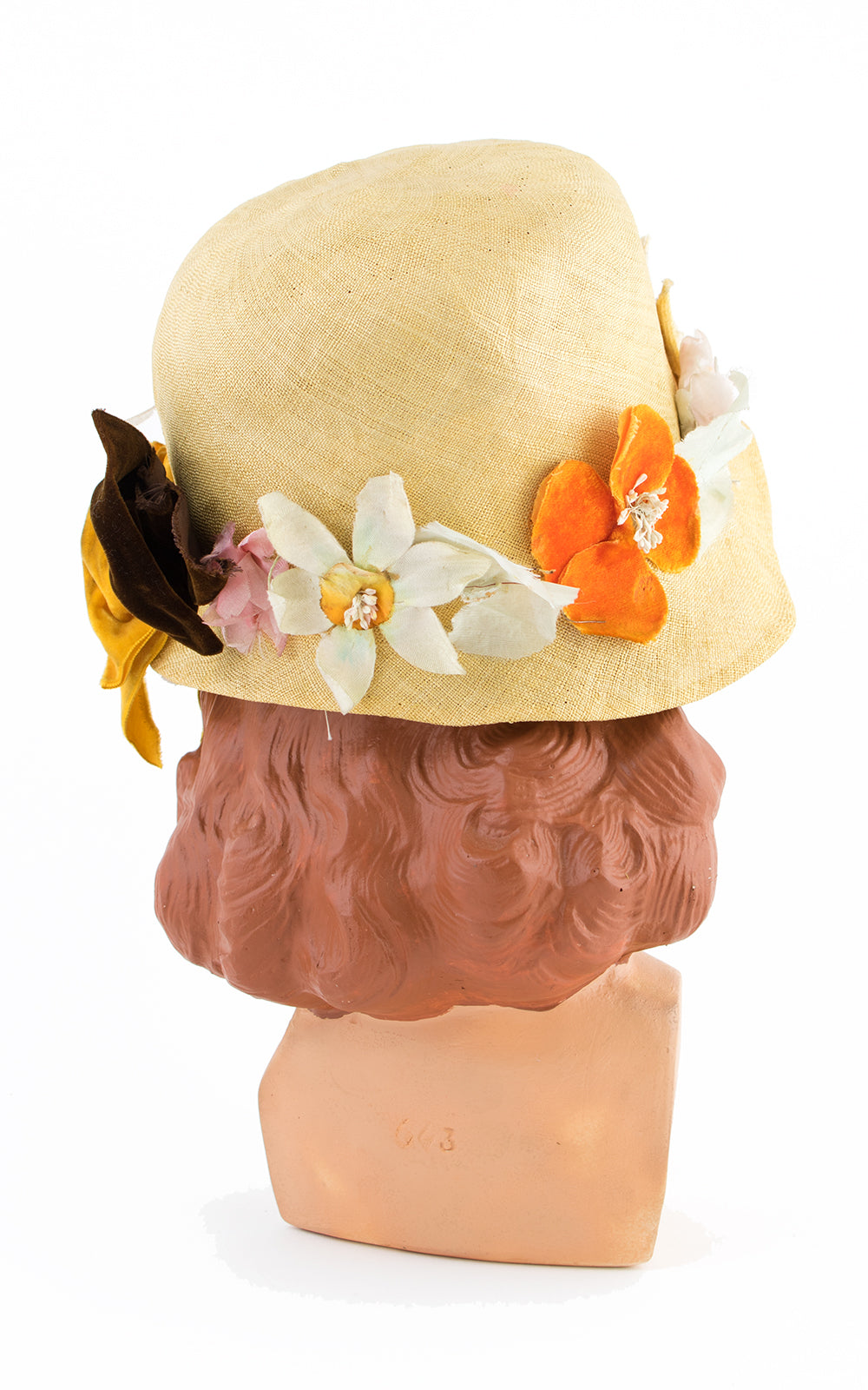 1920s Yellow Floral Cloche