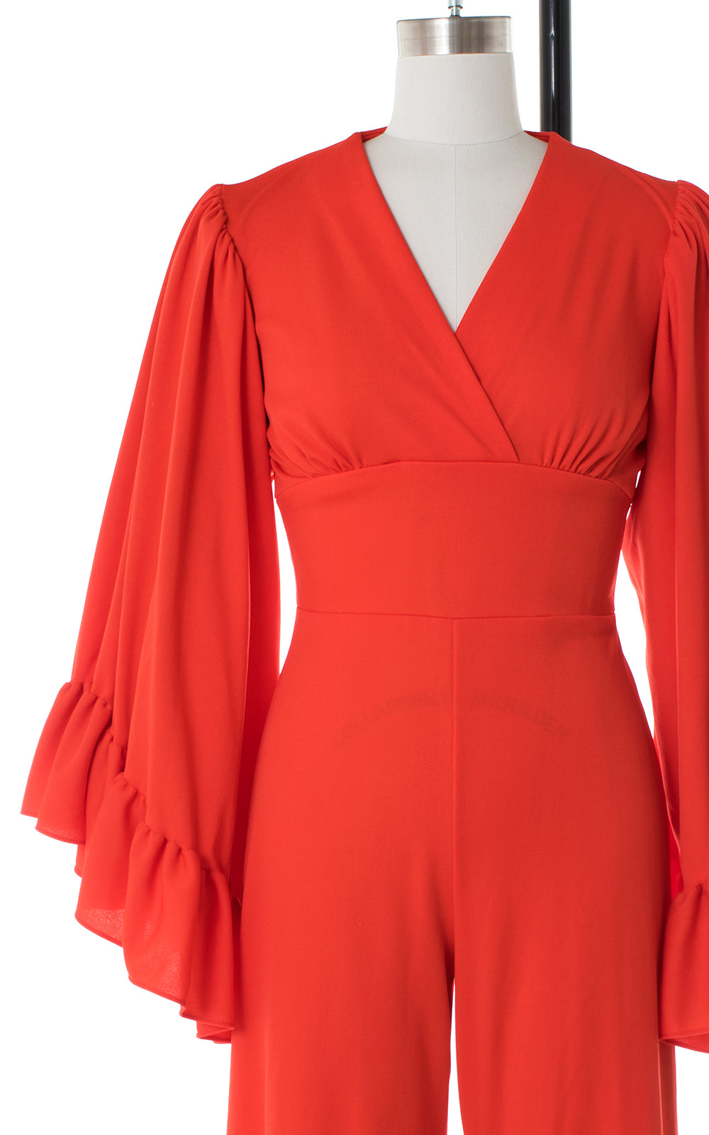 1970s Angel Sleeve Red Jumpsuit