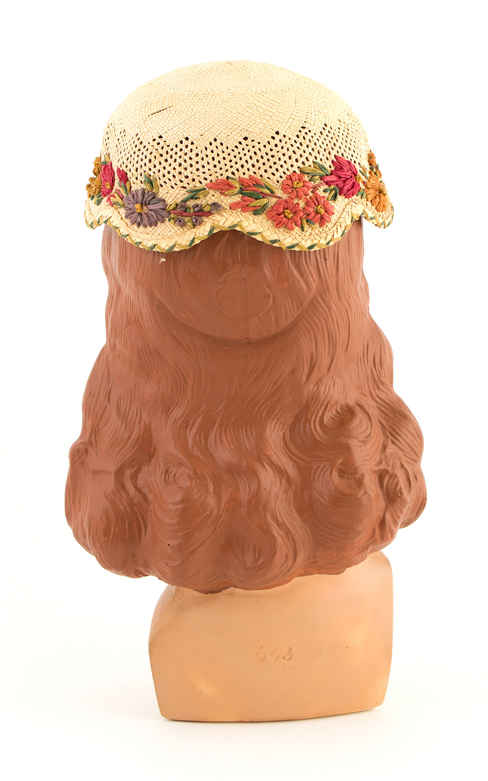 1920s Floral Raffia & Straw Juliet Cap