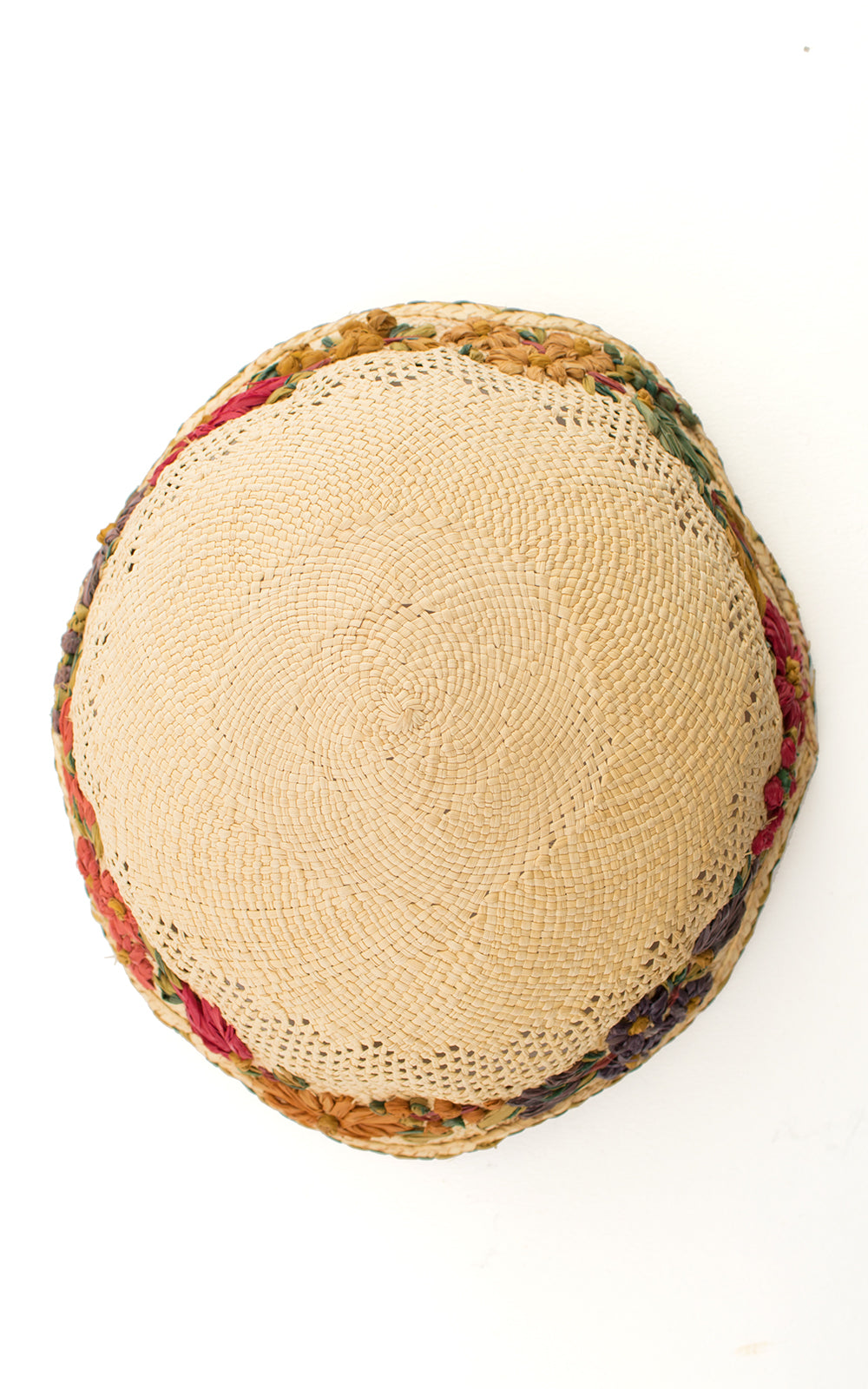 1920s Floral Raffia & Straw Juliet Cap