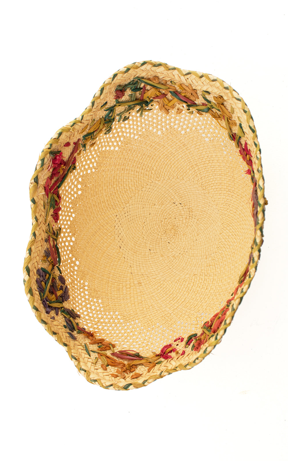 1920s Floral Raffia & Straw Juliet Cap