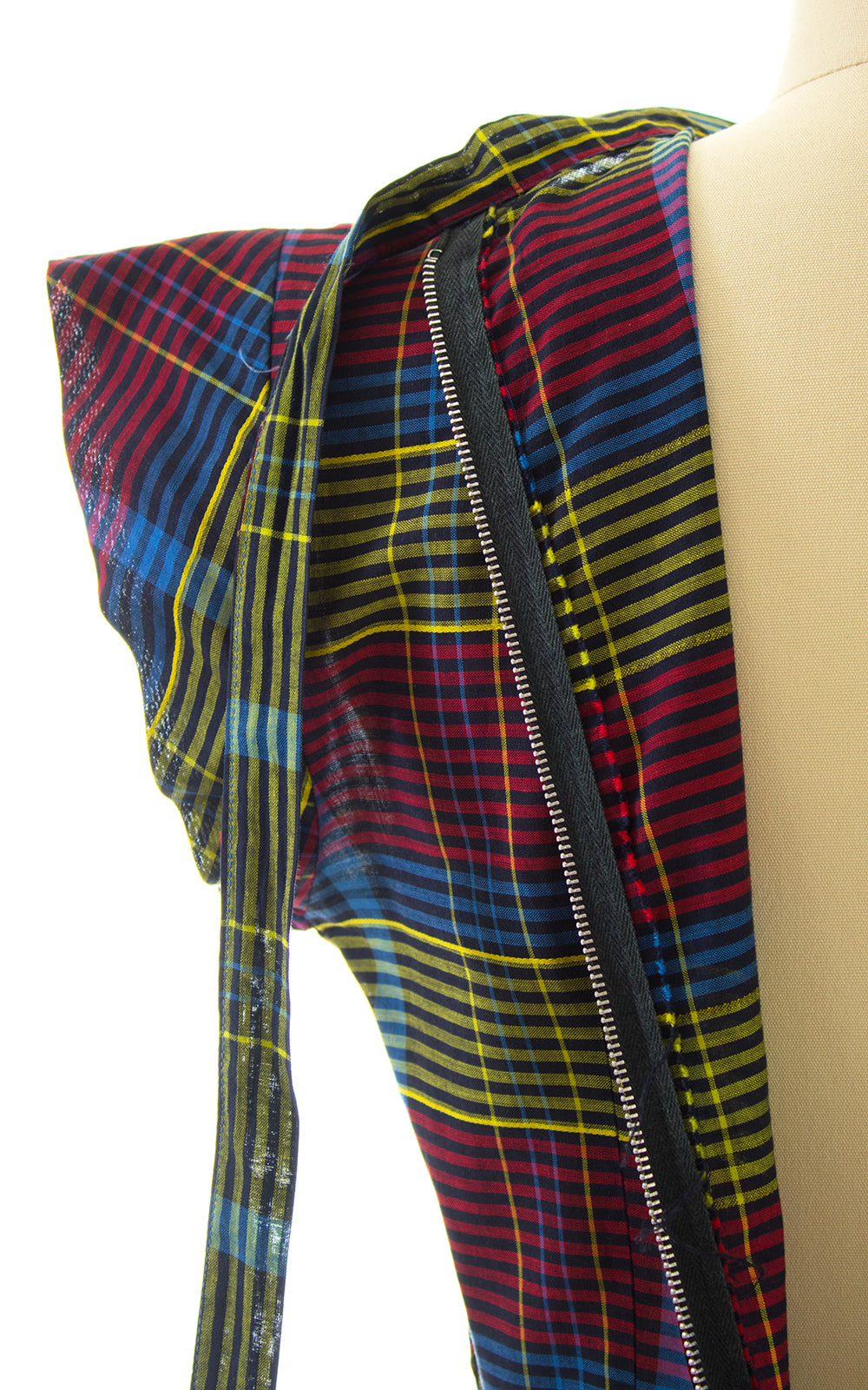 1950s Plaid Cotton Dress with Pockets