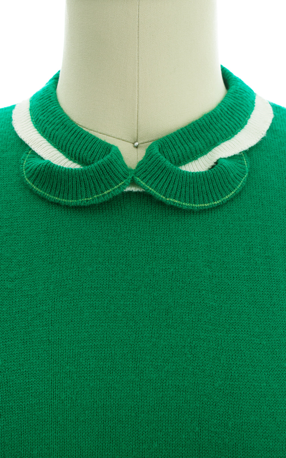 1950s Kelly Green Acrylic Knit Sweater Top