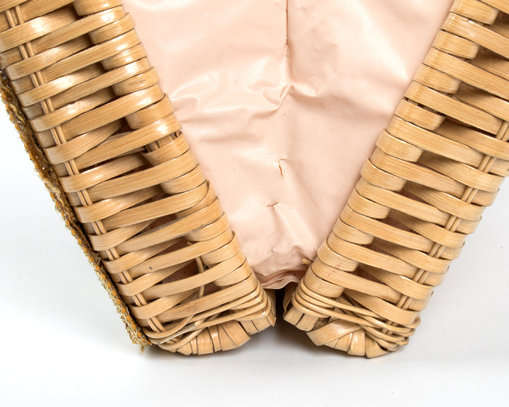 1950s Poodle Novelty Wicker Box Purse