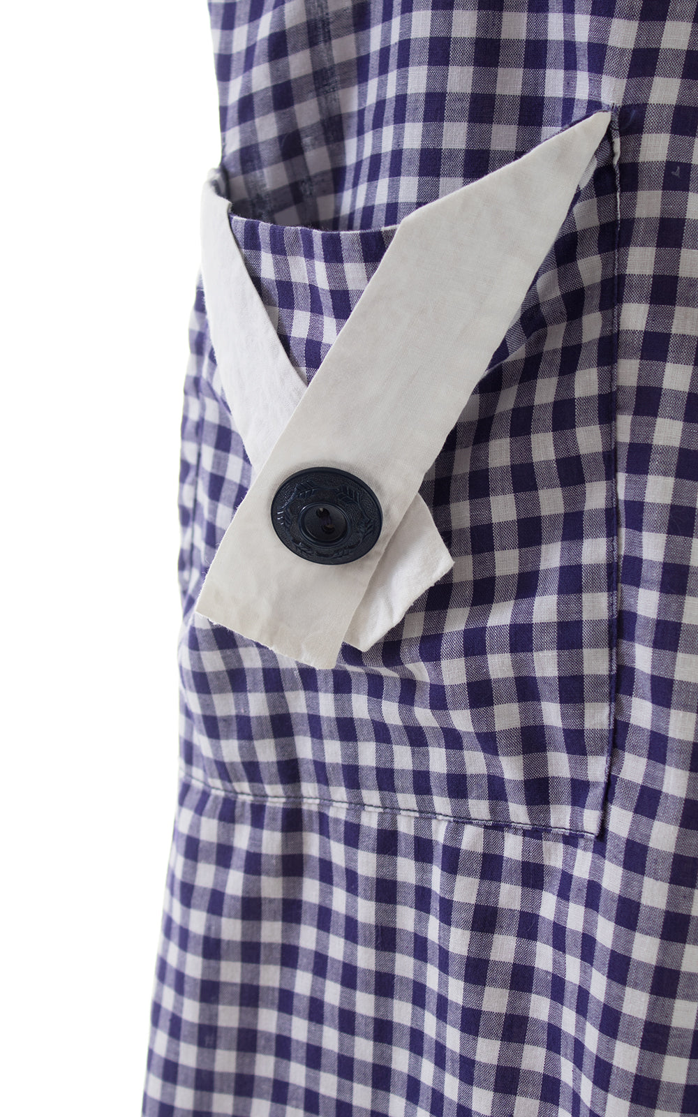 1940s Purple Gingham Shirtwaist Dress with Pockets