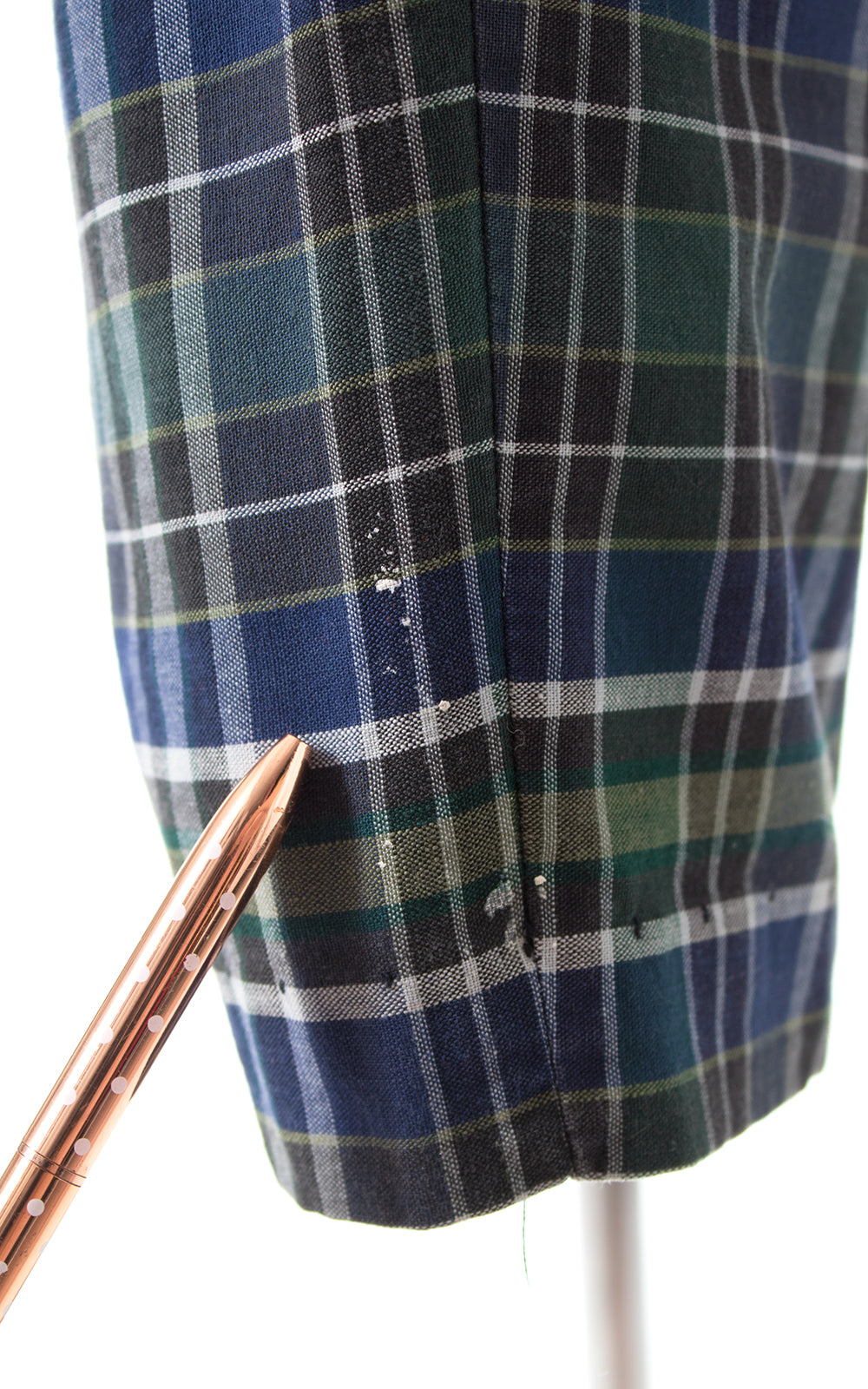 1960s Plaid Cotton Cigarette Pants