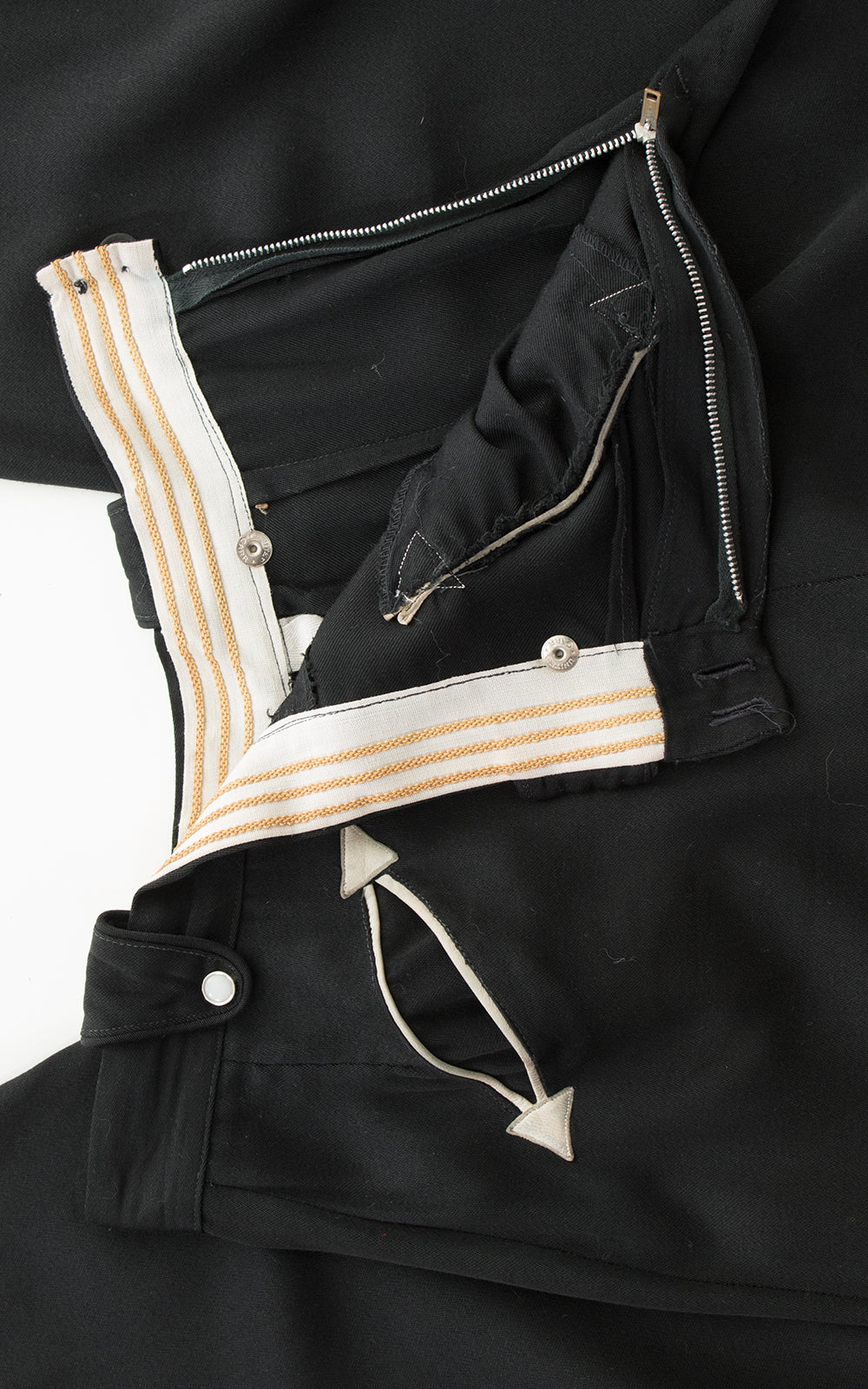 1940s Western Pearl Snap Black Rayon Pants