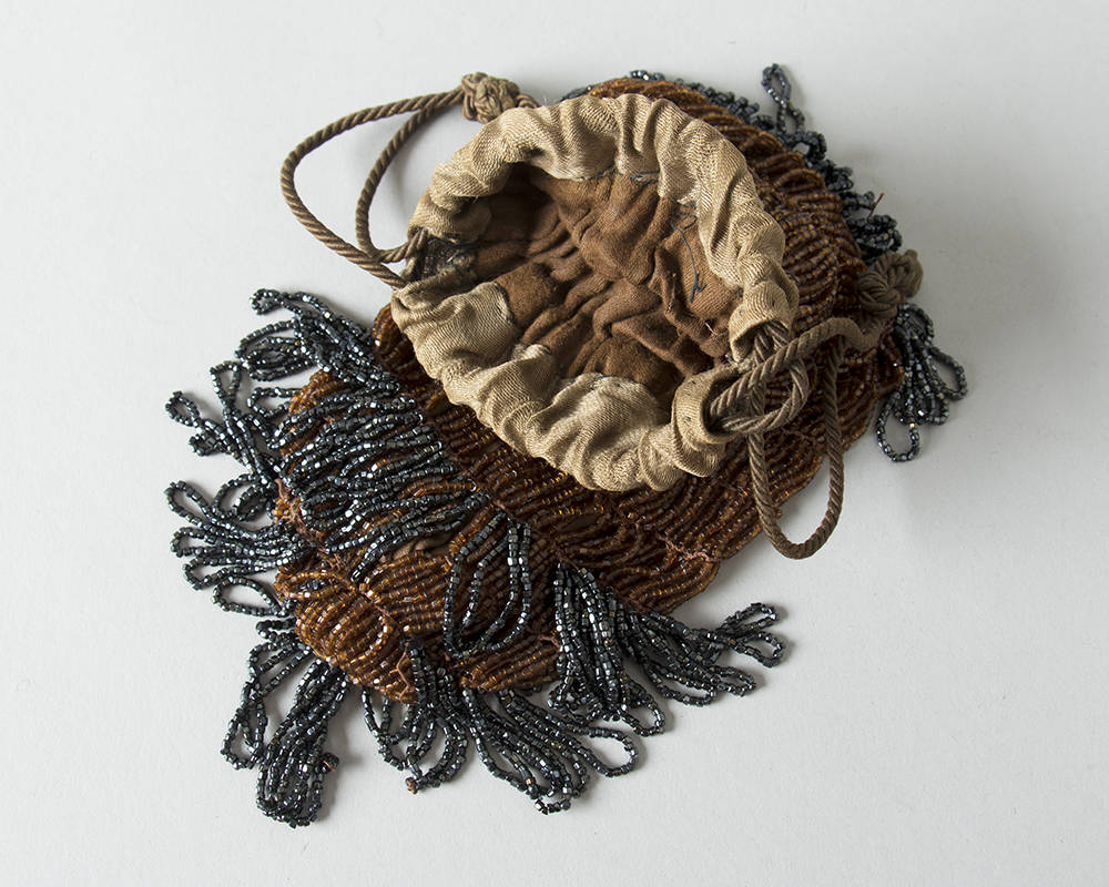 Vintage 1920s Handbag | 20s Micro Beaded Reticule Glass Beaded Fringe Drawstring Flapper Purse