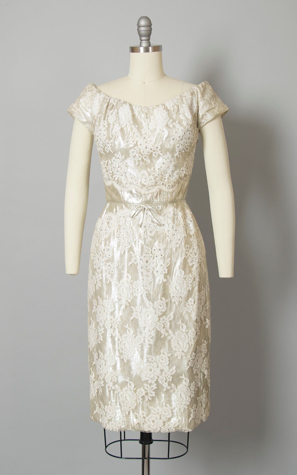 silver 50s dress 1950s Halterneck Silver Sparkle Circle Dress from Vivien of Holloway
