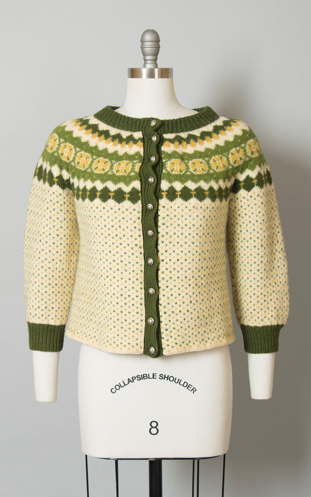 $50 & UNDER SALE || 1960s Danish Knit Wool Cardigan | medium