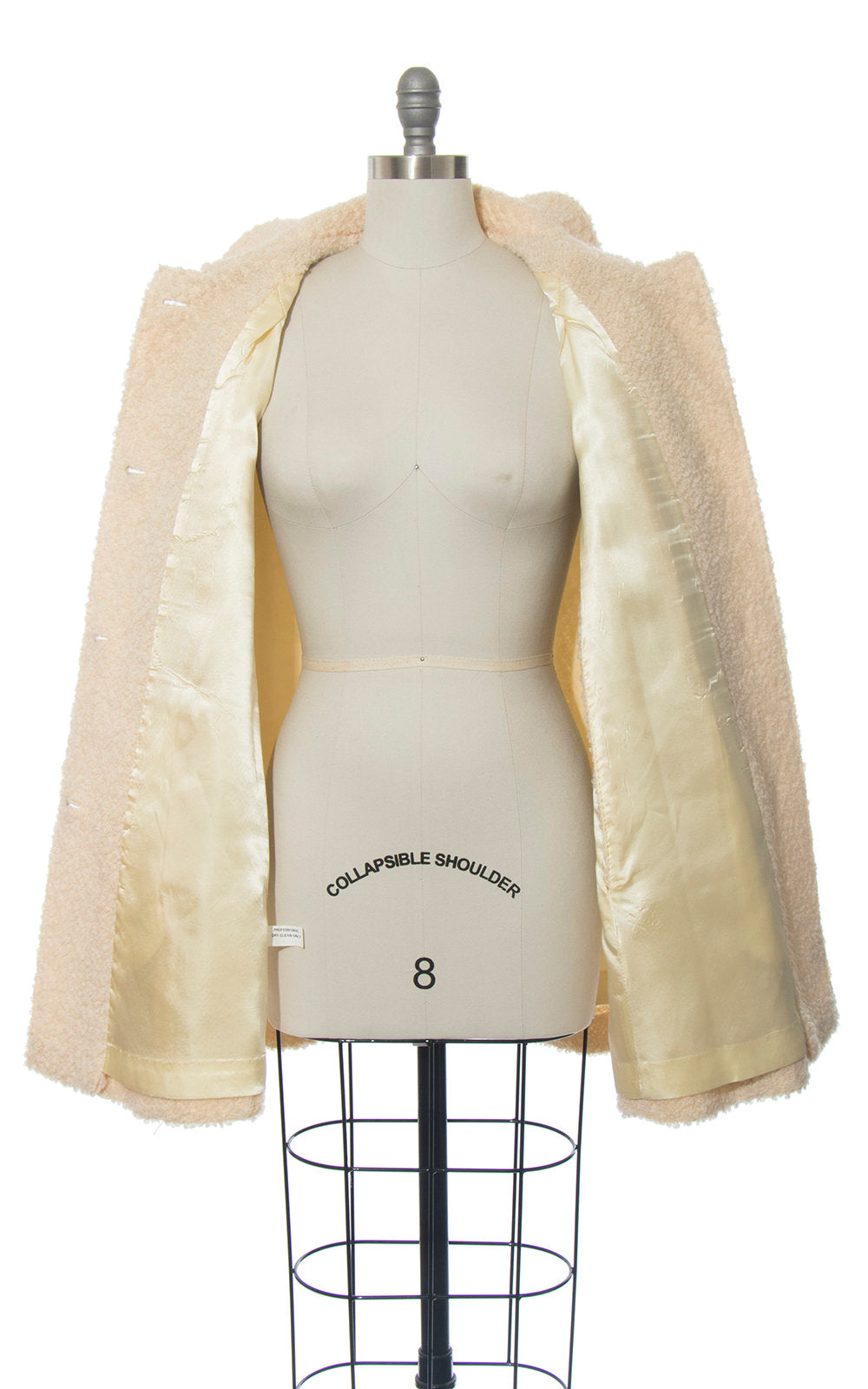 Vintage 1960s Cape | 60s Cream Bouclé Wool Coat with Pockets (small/medium)