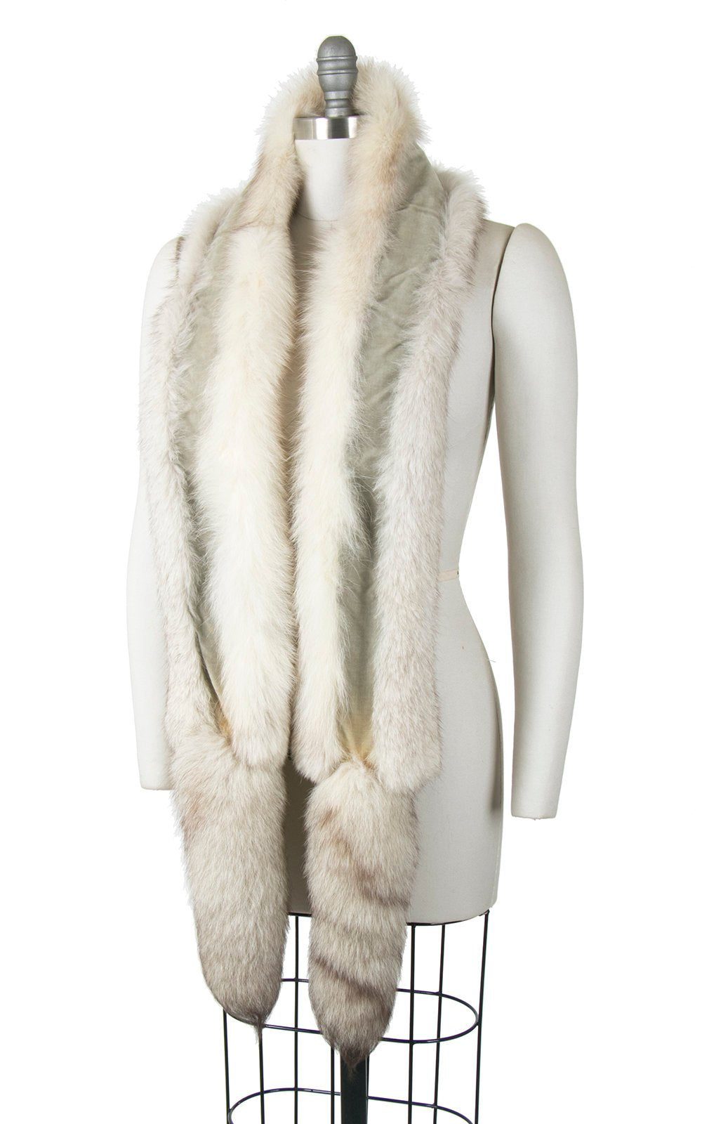 Vintage 1950s Fur Boa | 50s Norwegian Fox Fur Stole Long Evening Scarf Bridal Wedding Wrap