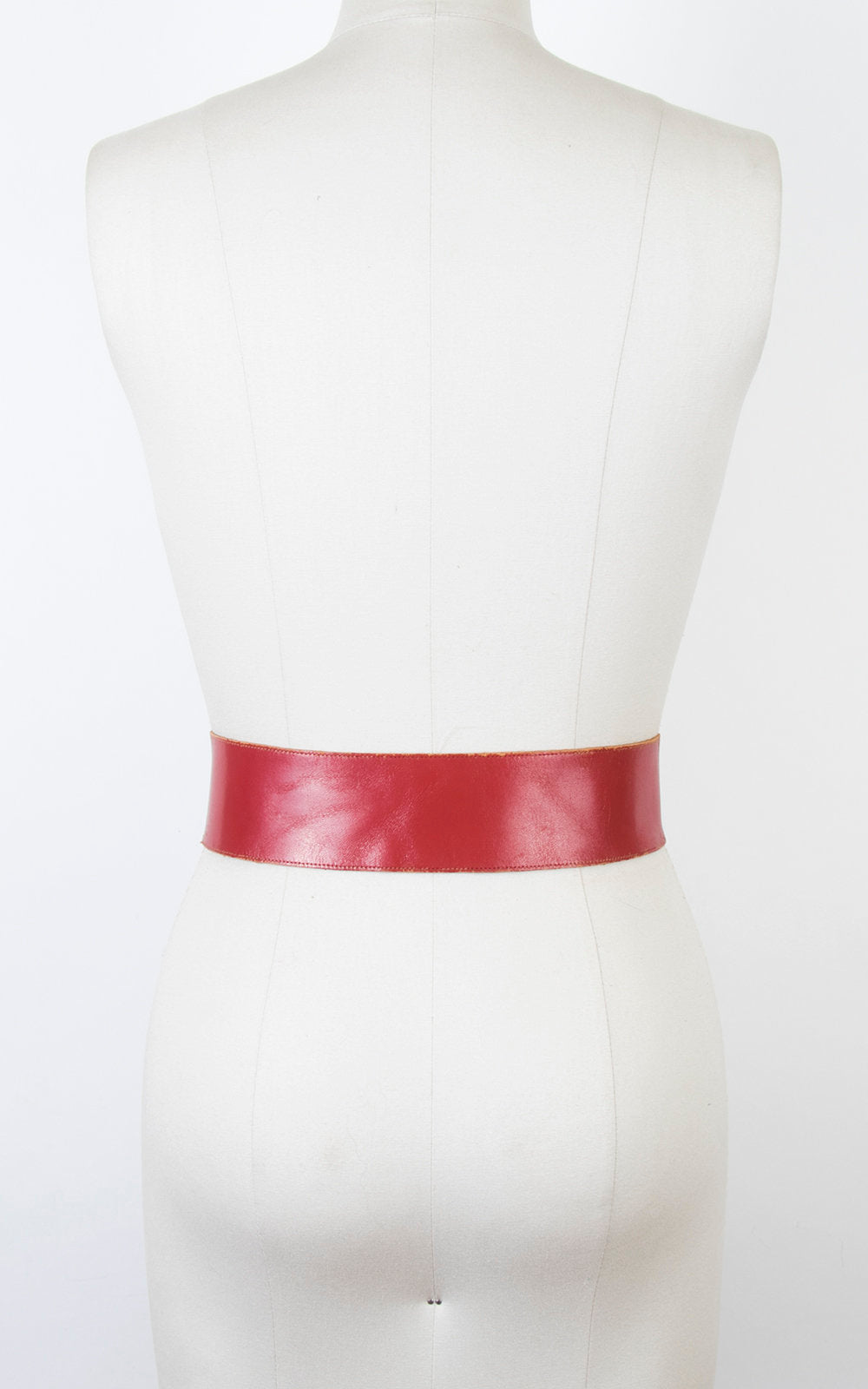 Vintage 1950s Cinch Belt | 50s Red Leather Buckled Wide High Waist Belt (small/medium)
