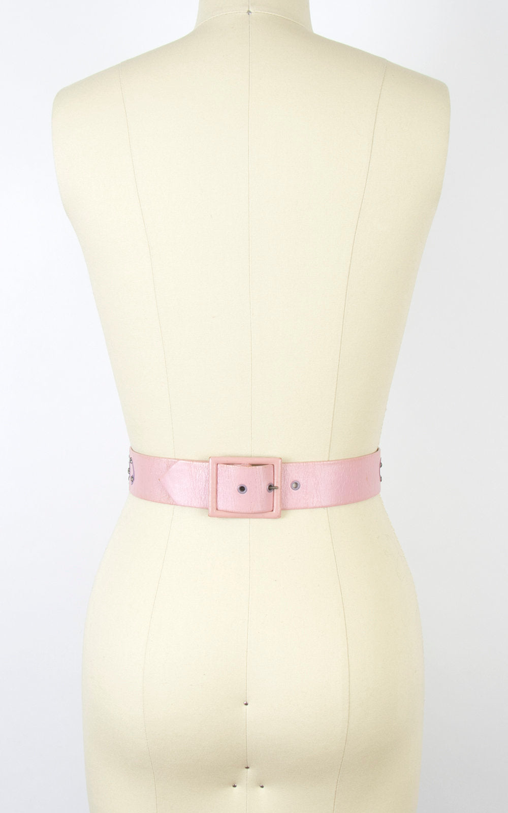 Vintage 1960s Cinch Belt | 60s Rose 3D Pink Leather High Waist Belt (x-small/small)