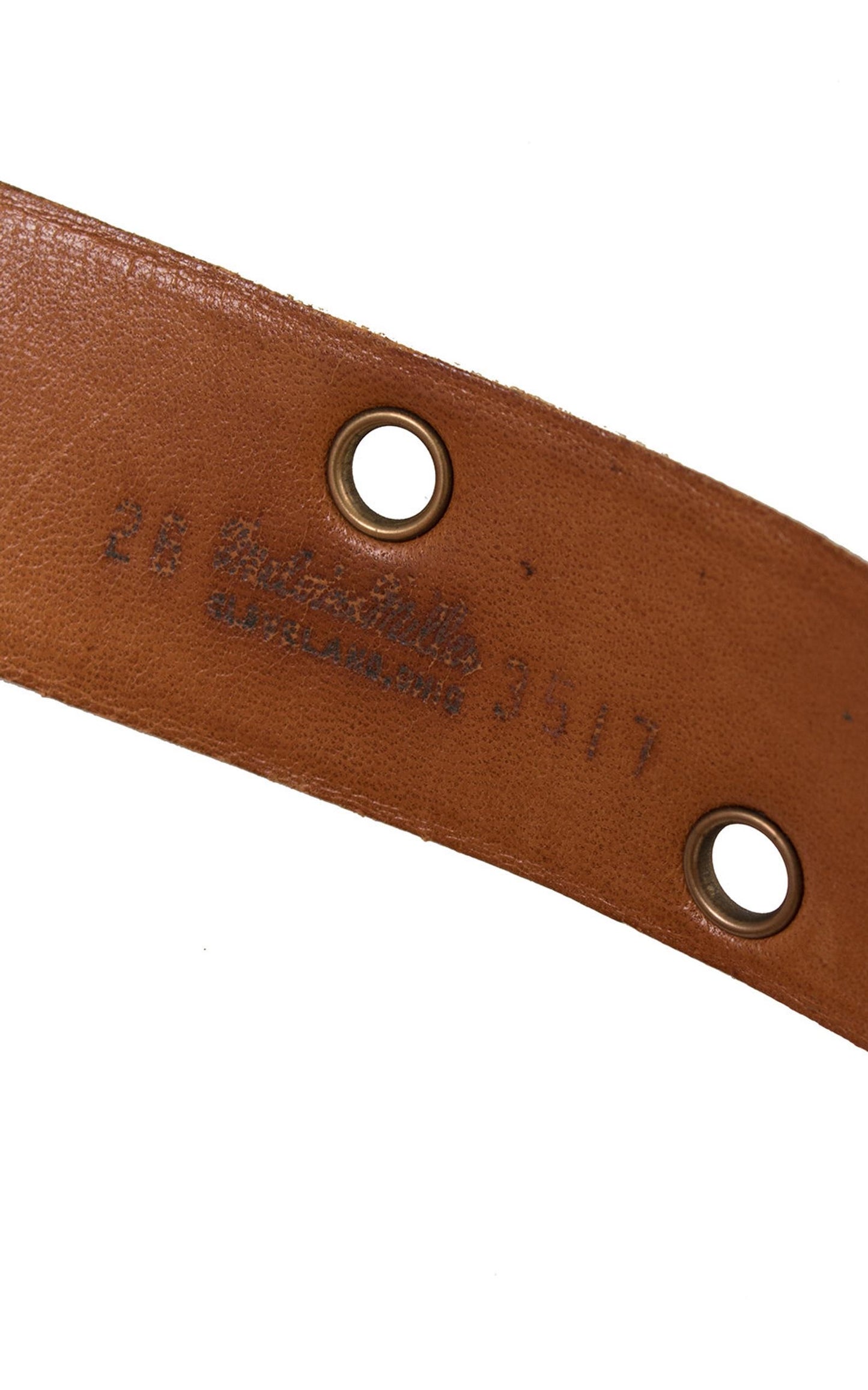 1950s White Leather Cinch Belt with Grommets | xs/small