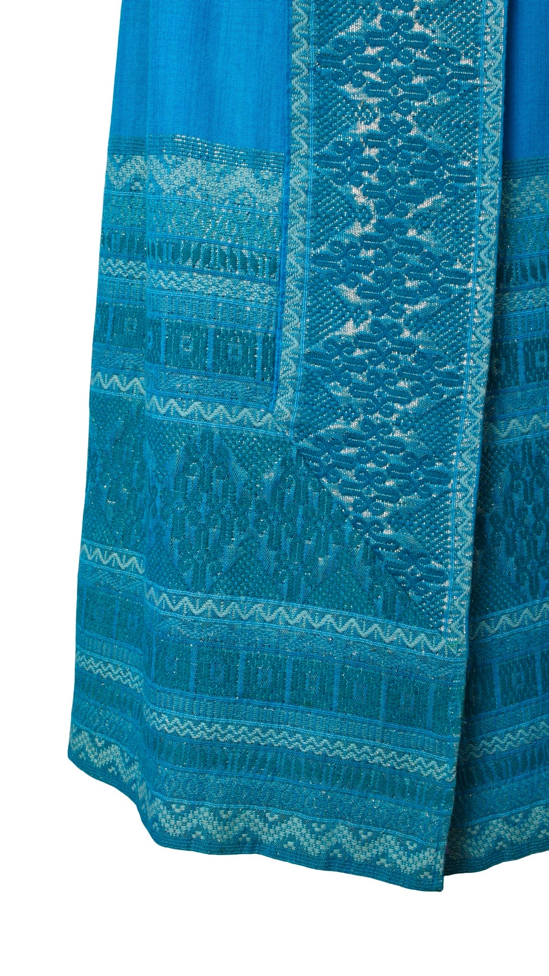 NEW | 1970s Guatemalan Hand-Woven Metallic Wrap Skirt | small