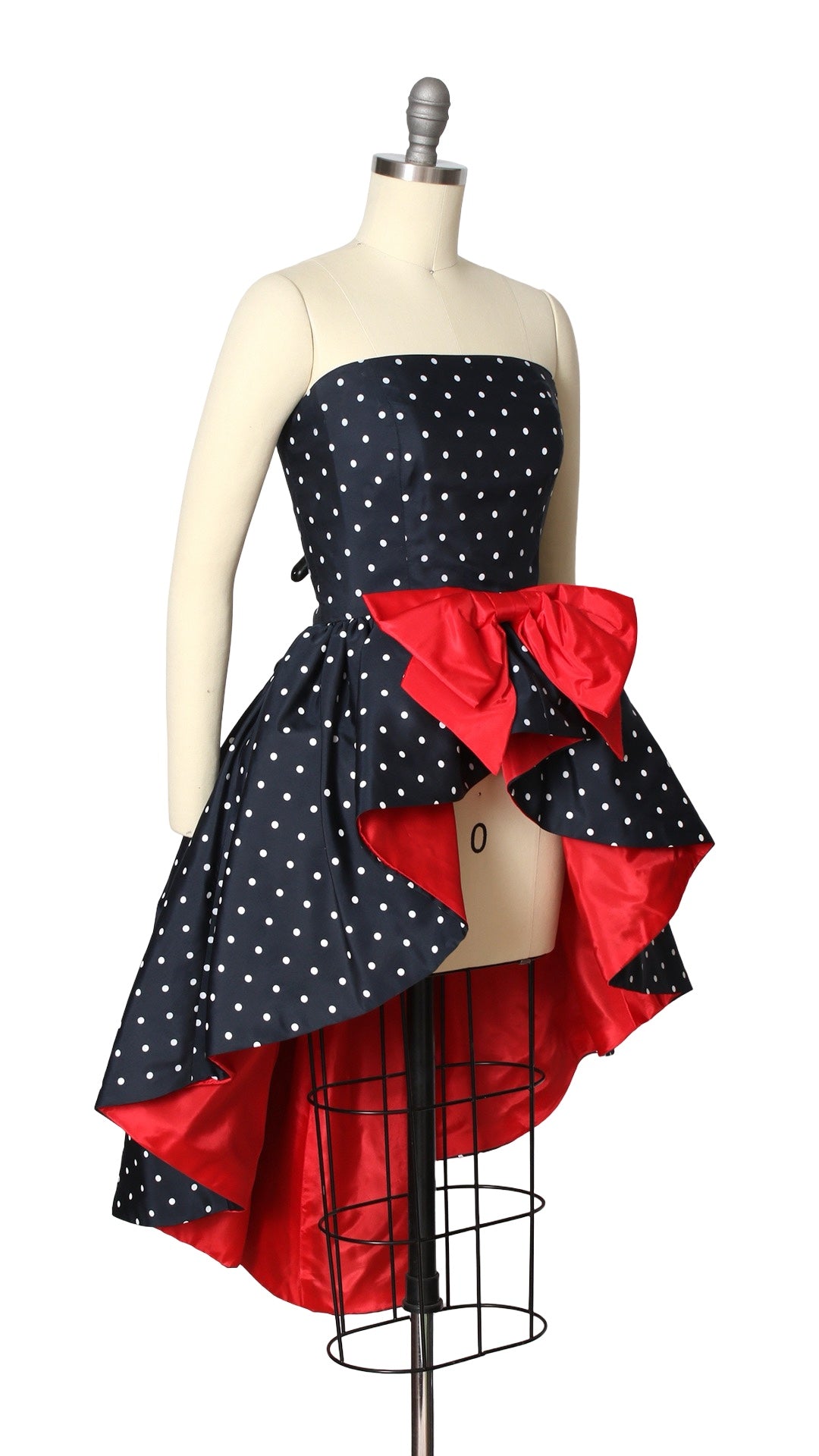 NEW | 1980s High-Low Polka Dot Dress Top | small