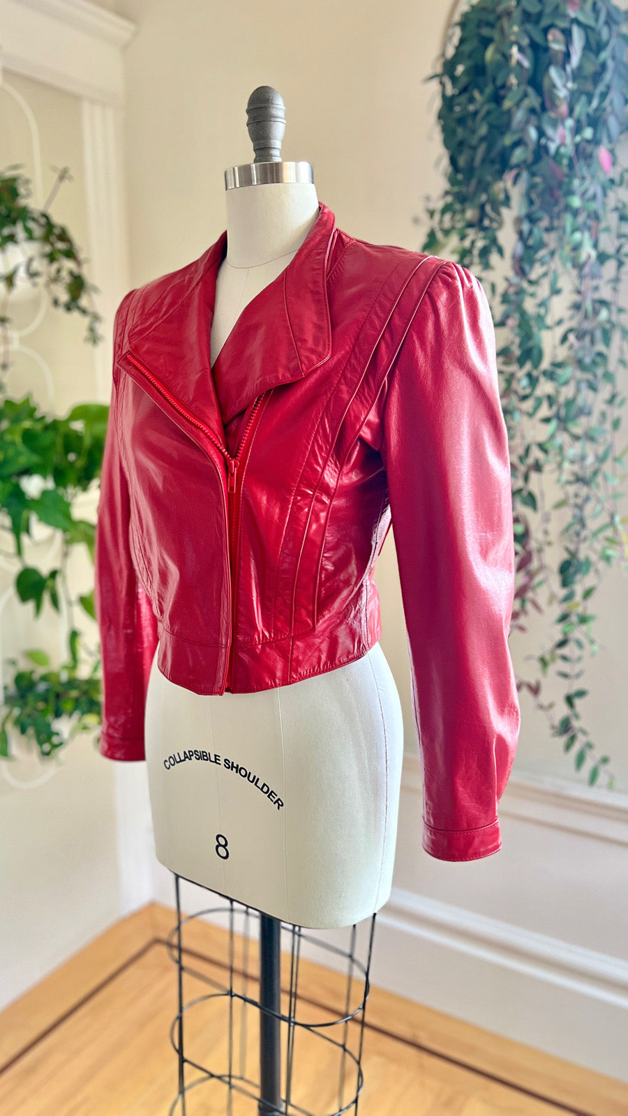 1980s Thriller Red Leather Jacket | medium