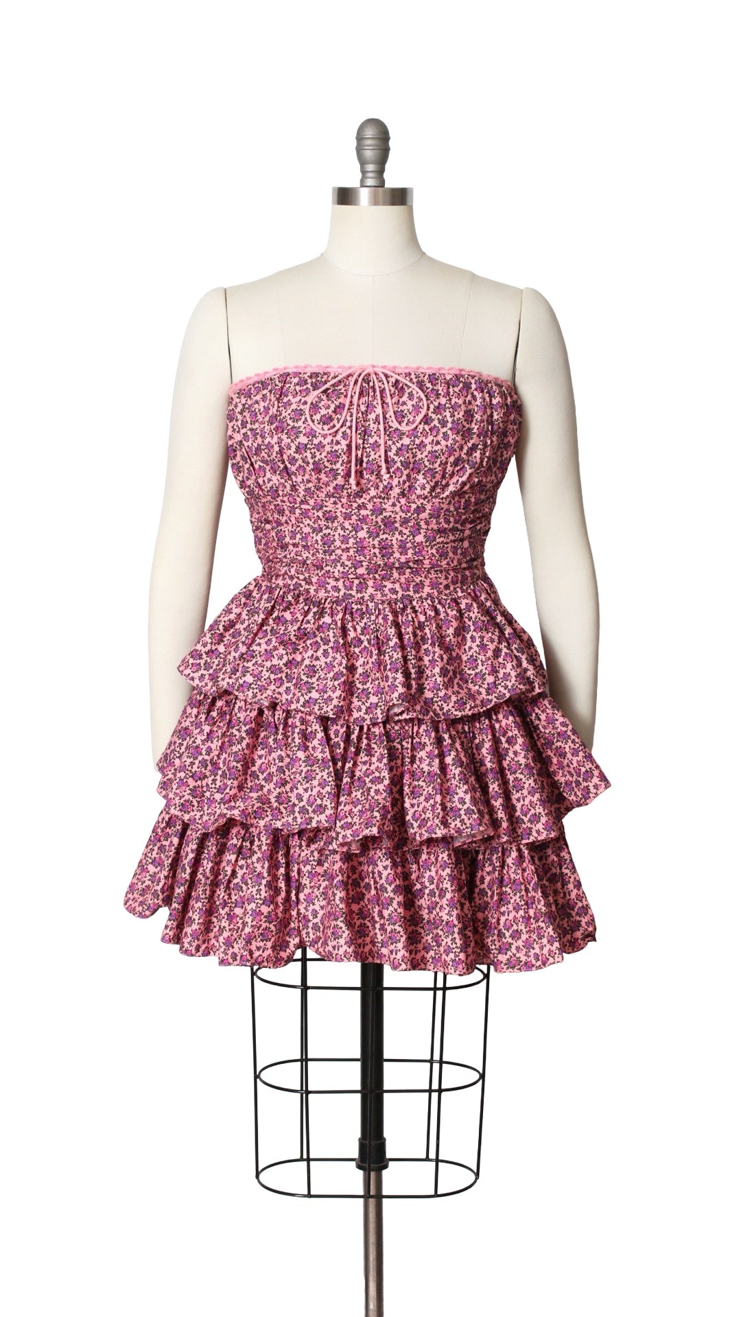 NEW | 2000s Y2K BETSEY JOHNSON Tiered Ditsy Floral Dress | small/medium