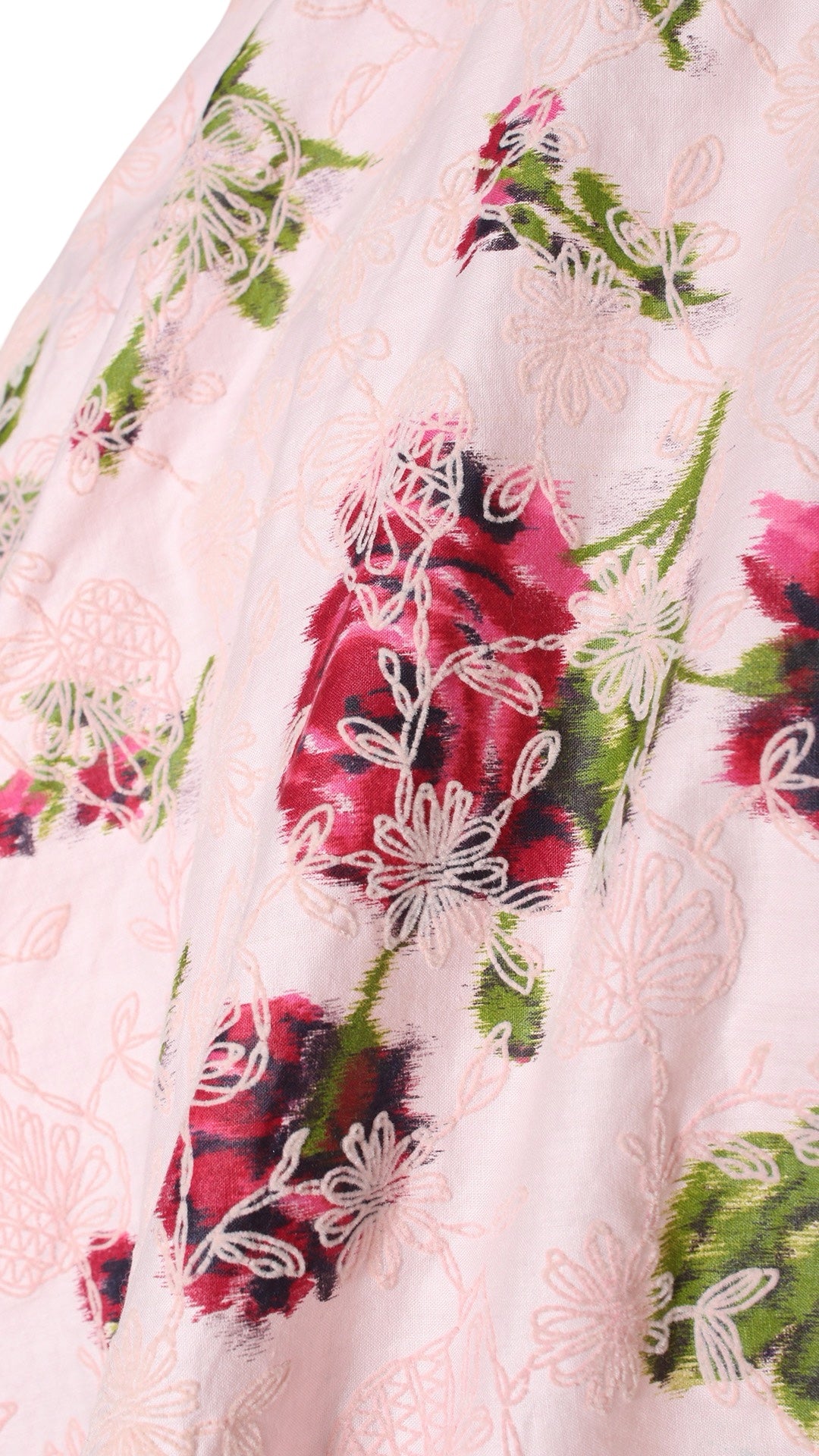 NEW | 1950s Flocked Rose Circle Skirt | small