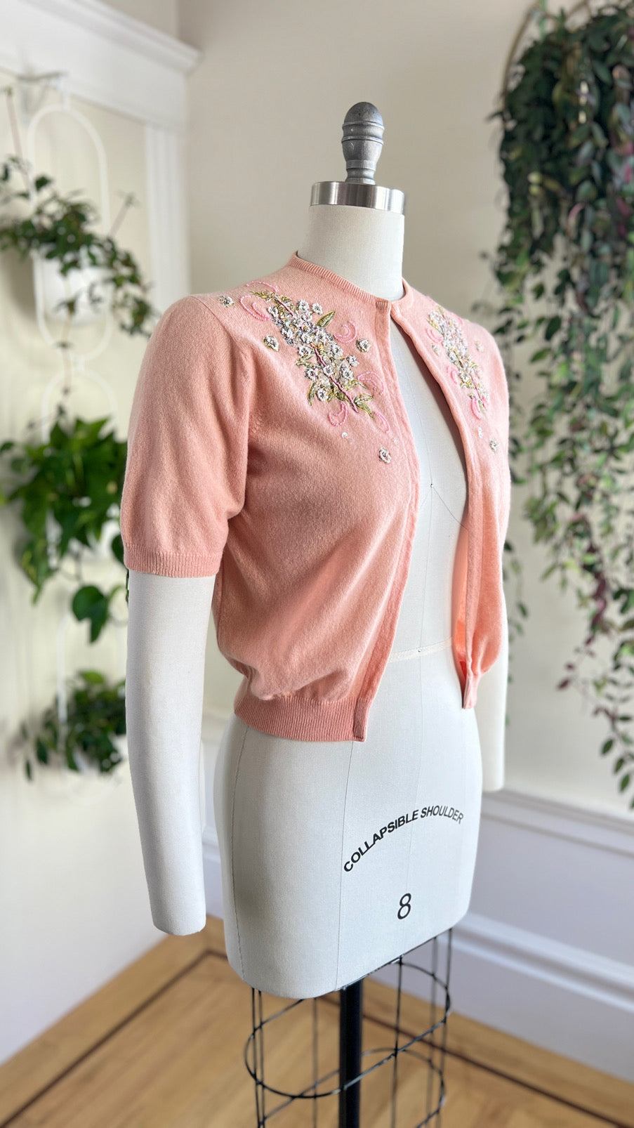 1950s Floral Appliqué Cardigan | x-small/small