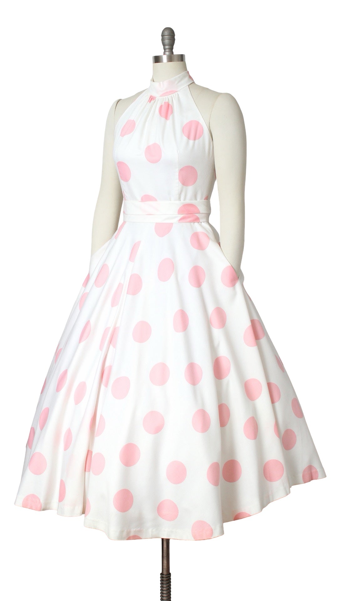 1980s LANZ Pink Polka Dot Sundress | small