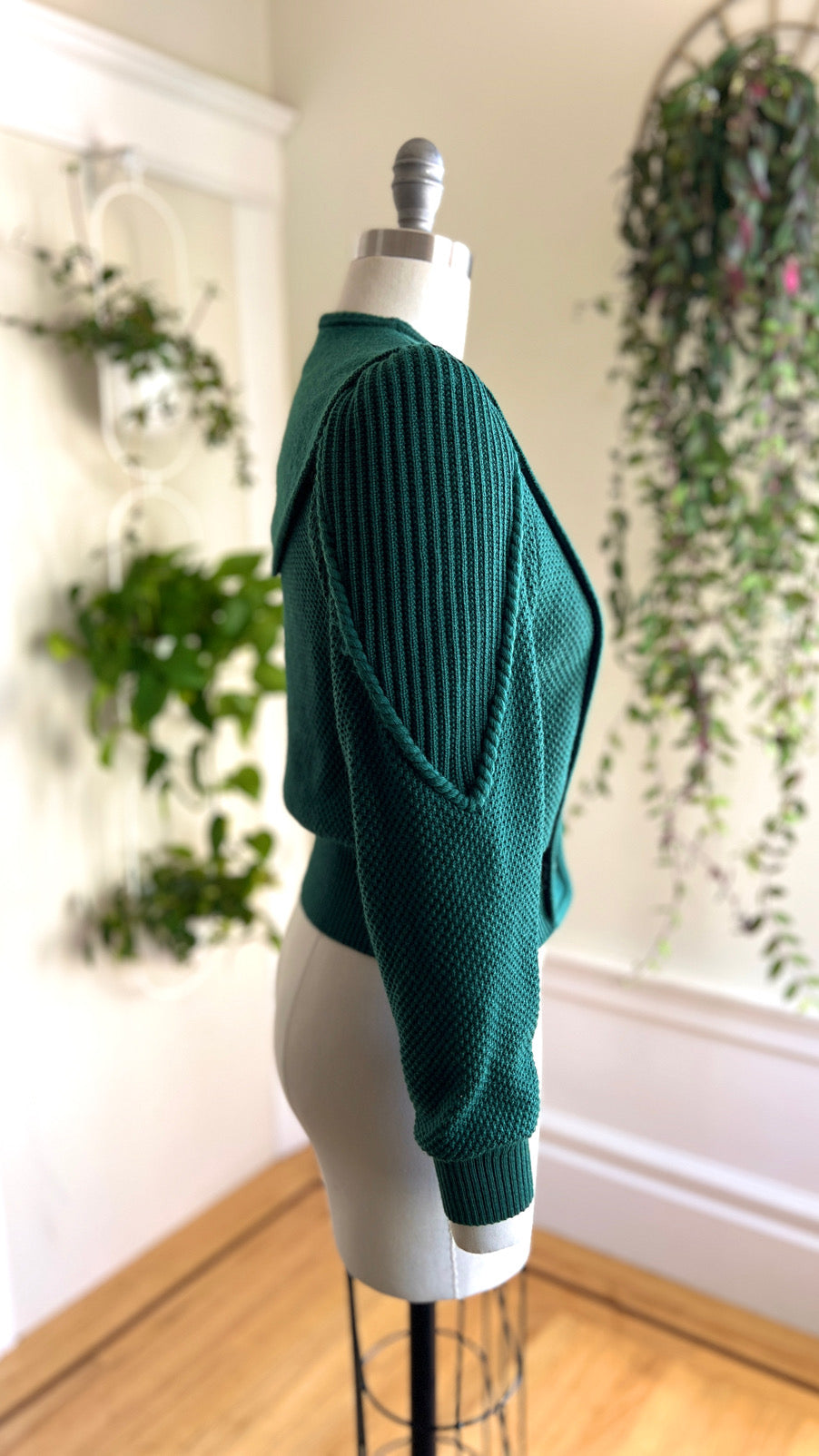 Vintage 1980s Austrian Green Wool Cardigan | small/medium