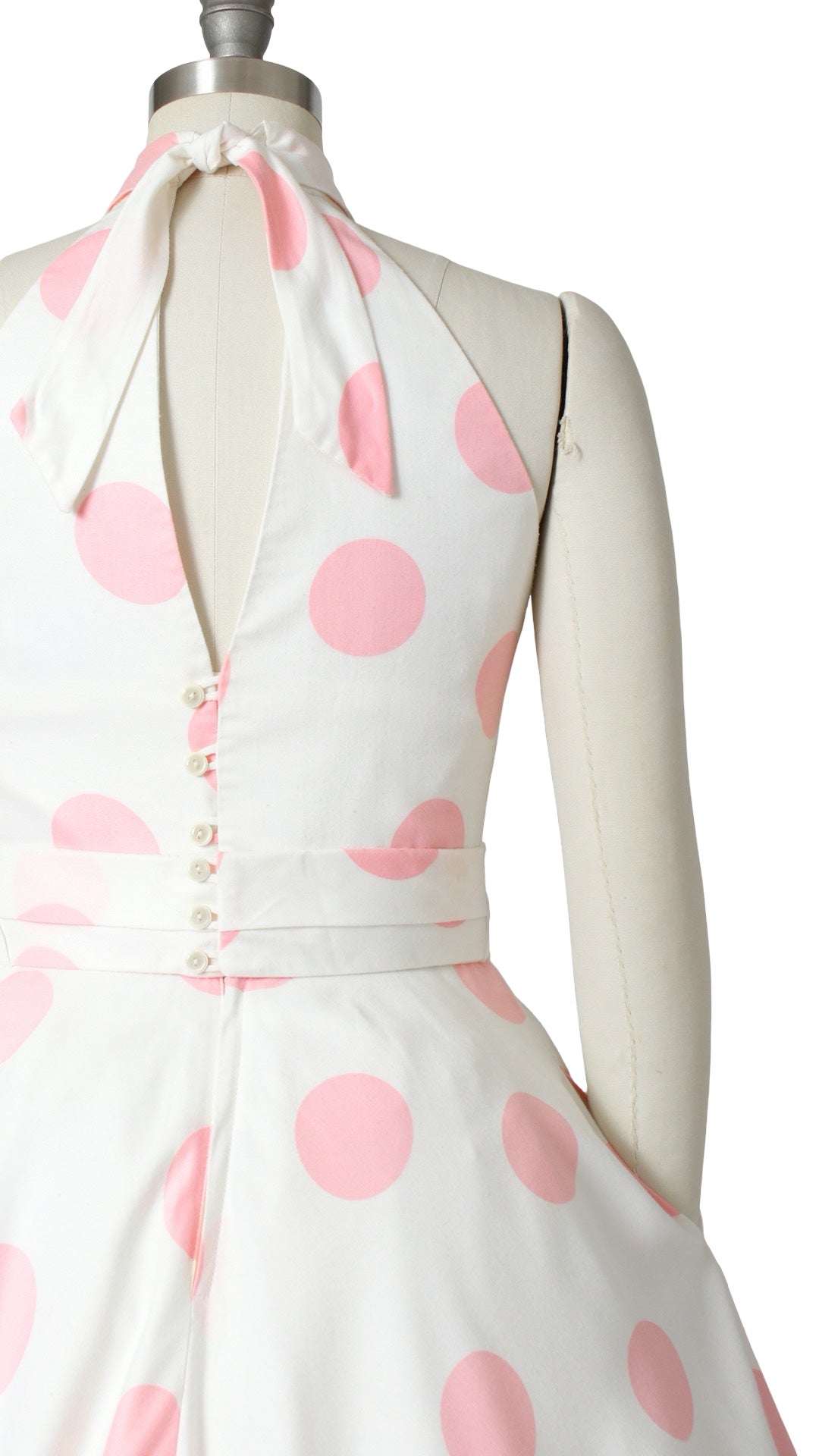 1980s LANZ Pink Polka Dot Sundress | small