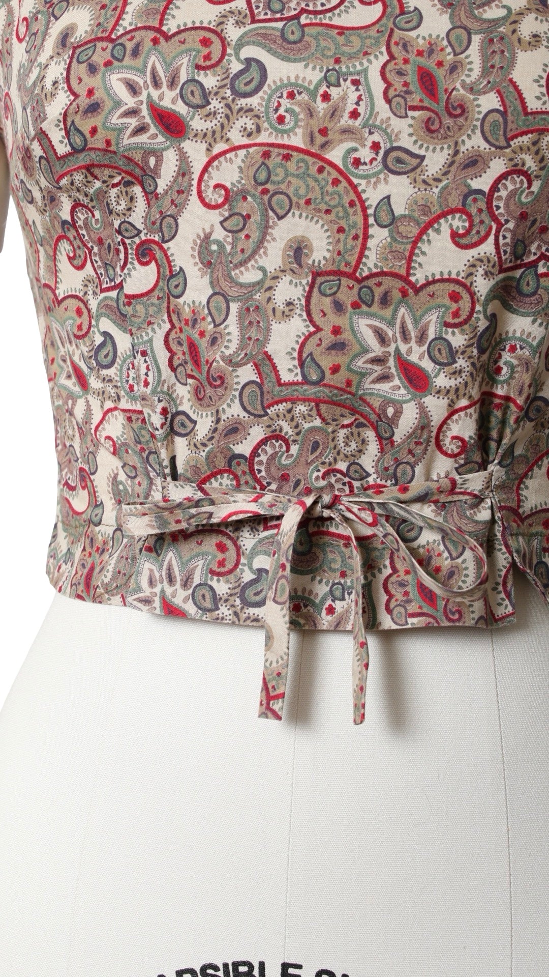 1960s Paisley Crop Top | small/medium