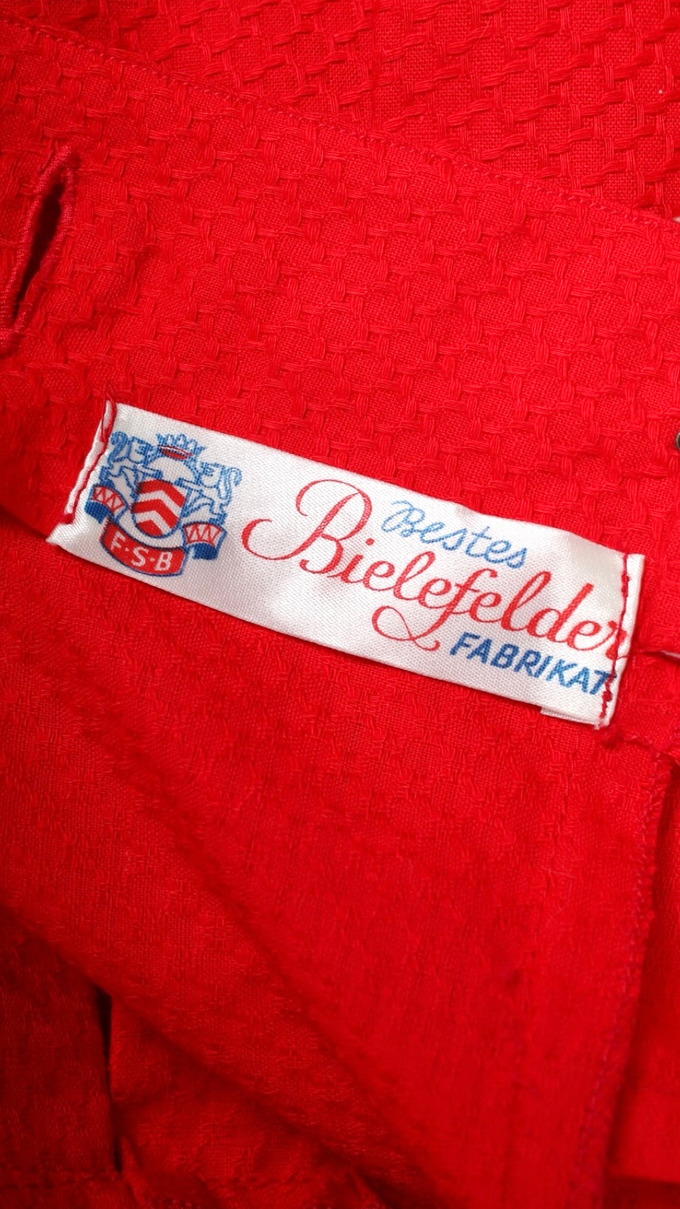 1960s DEADSTOCK Red Shirtwaist Dress | medium