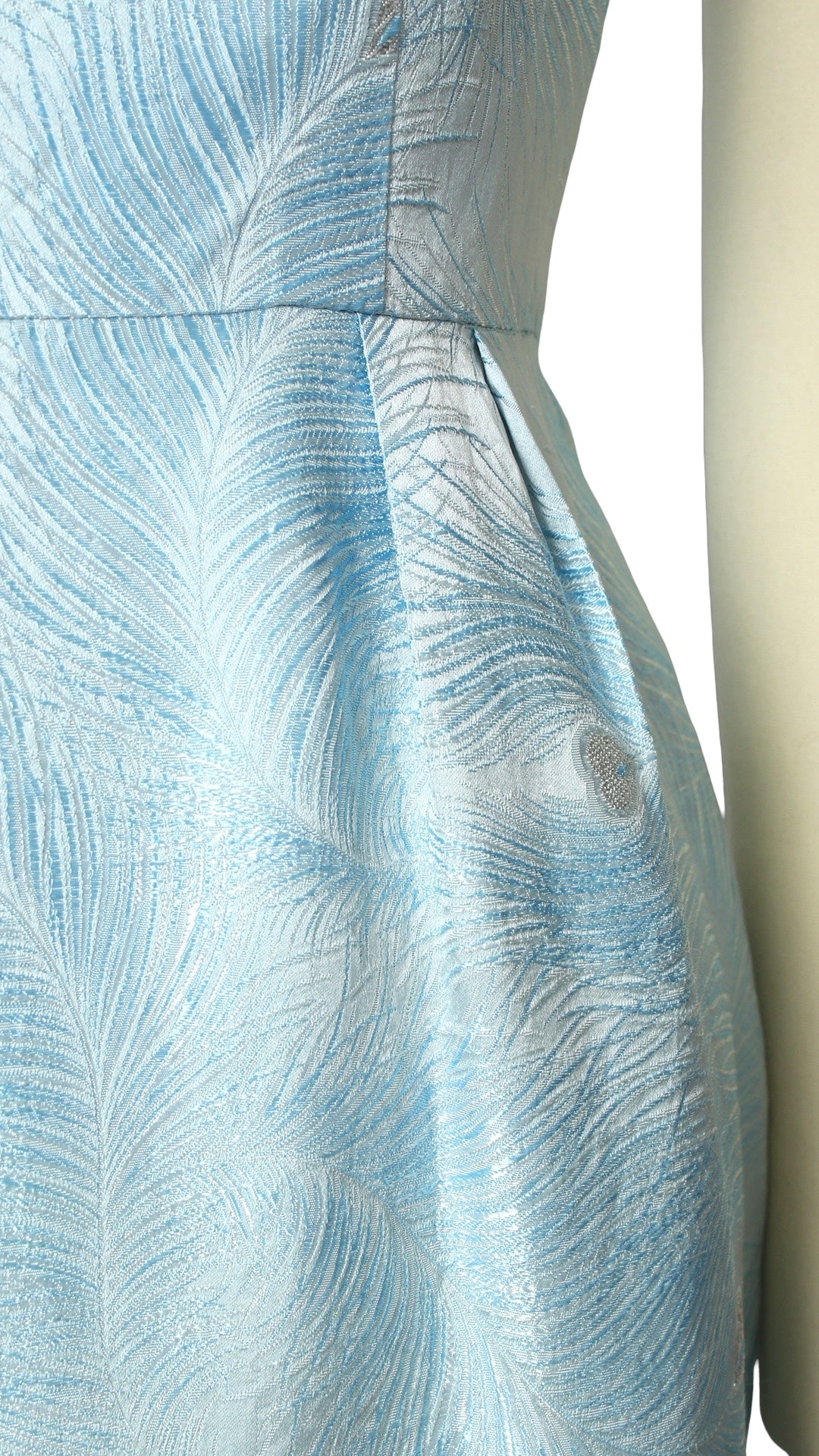 1960s Metallic Peacock Feather Novelty Dress Set | small