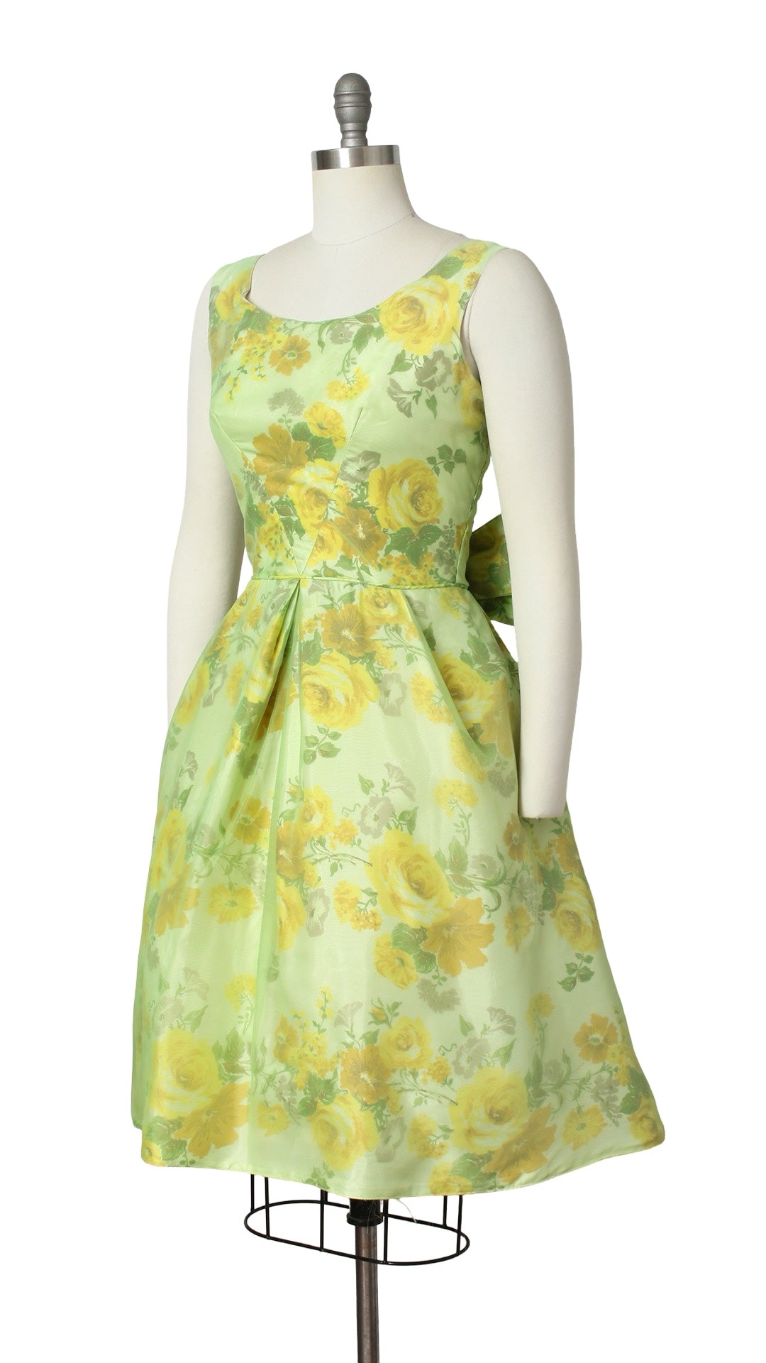 1950s Rose Chiffon Overlay Party Dress | small