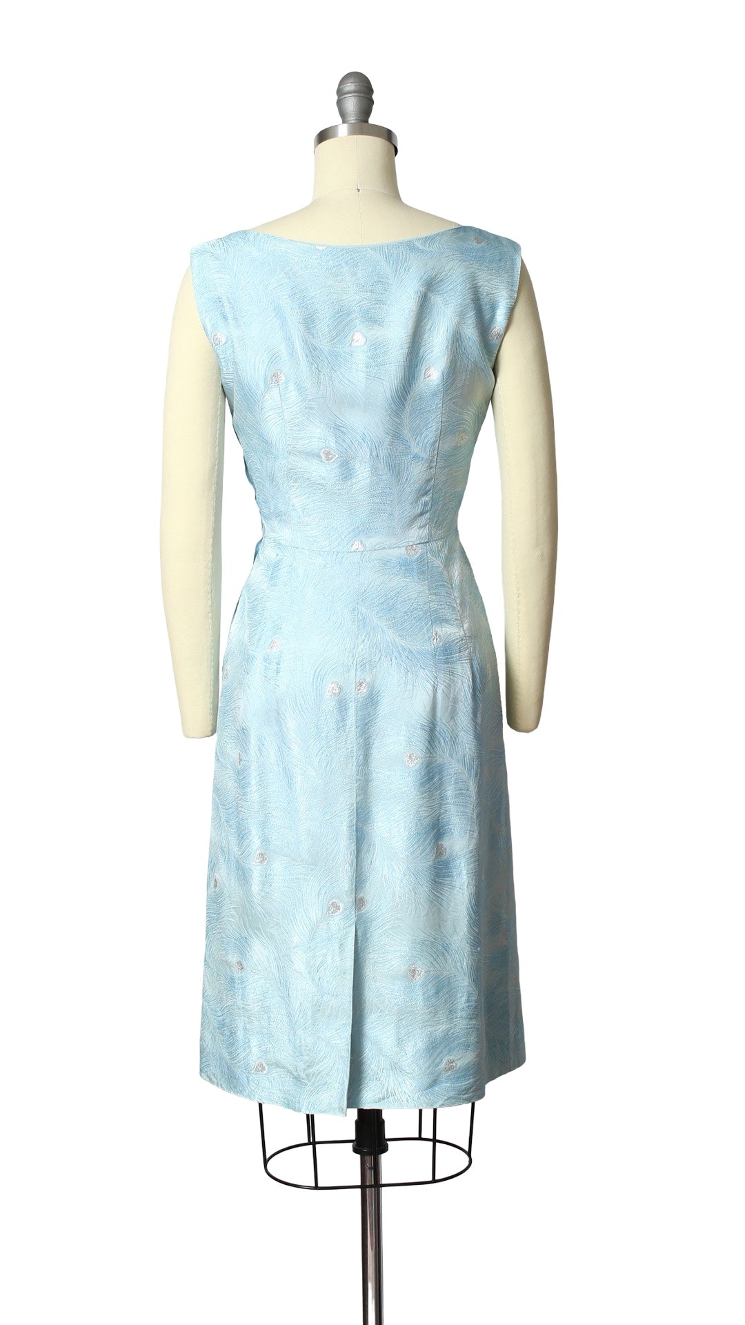 1960s Metallic Peacock Feather Novelty Dress Set | small