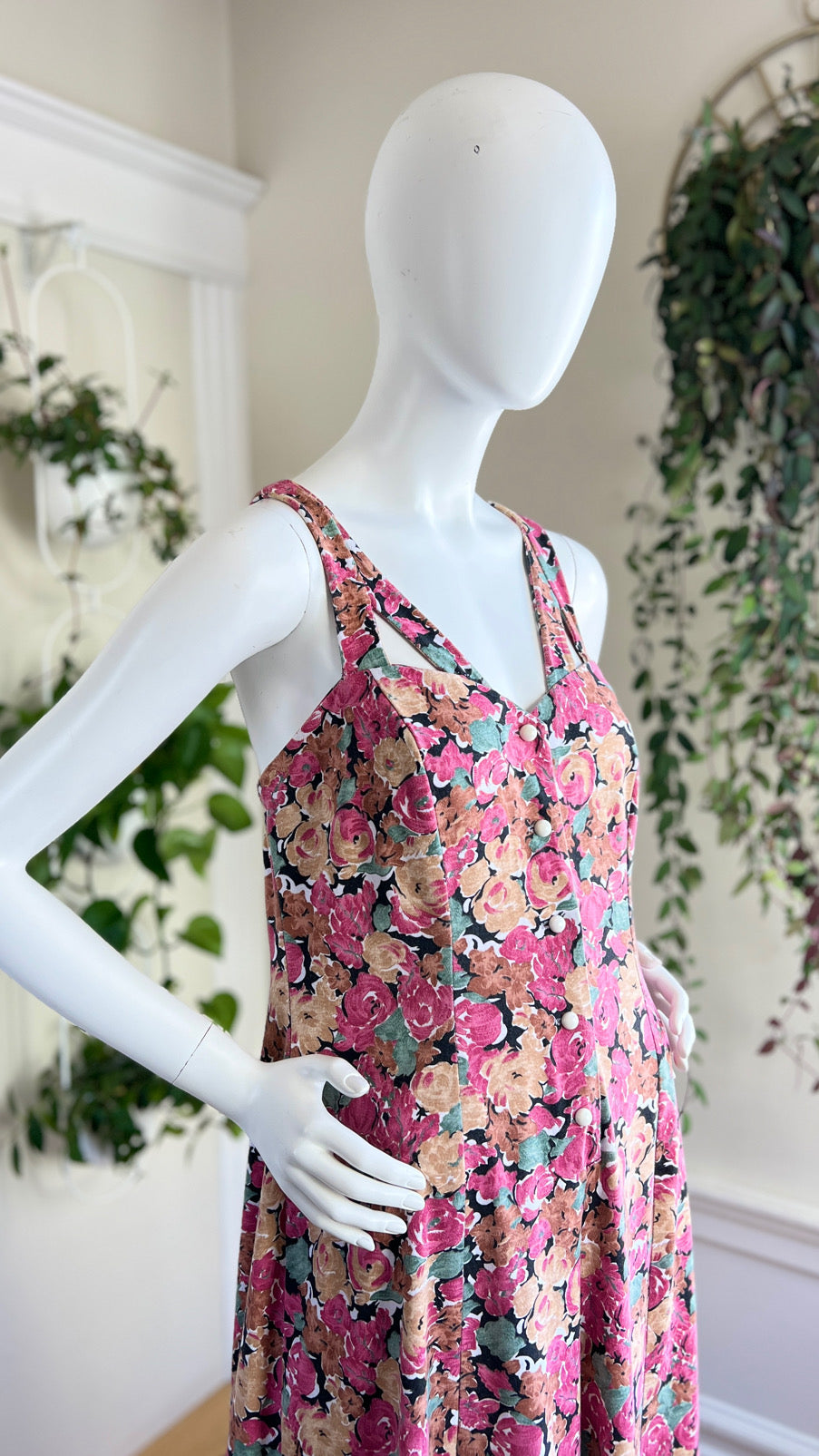 1990s Floral Palazzo Jumpsuit | small/medium/large