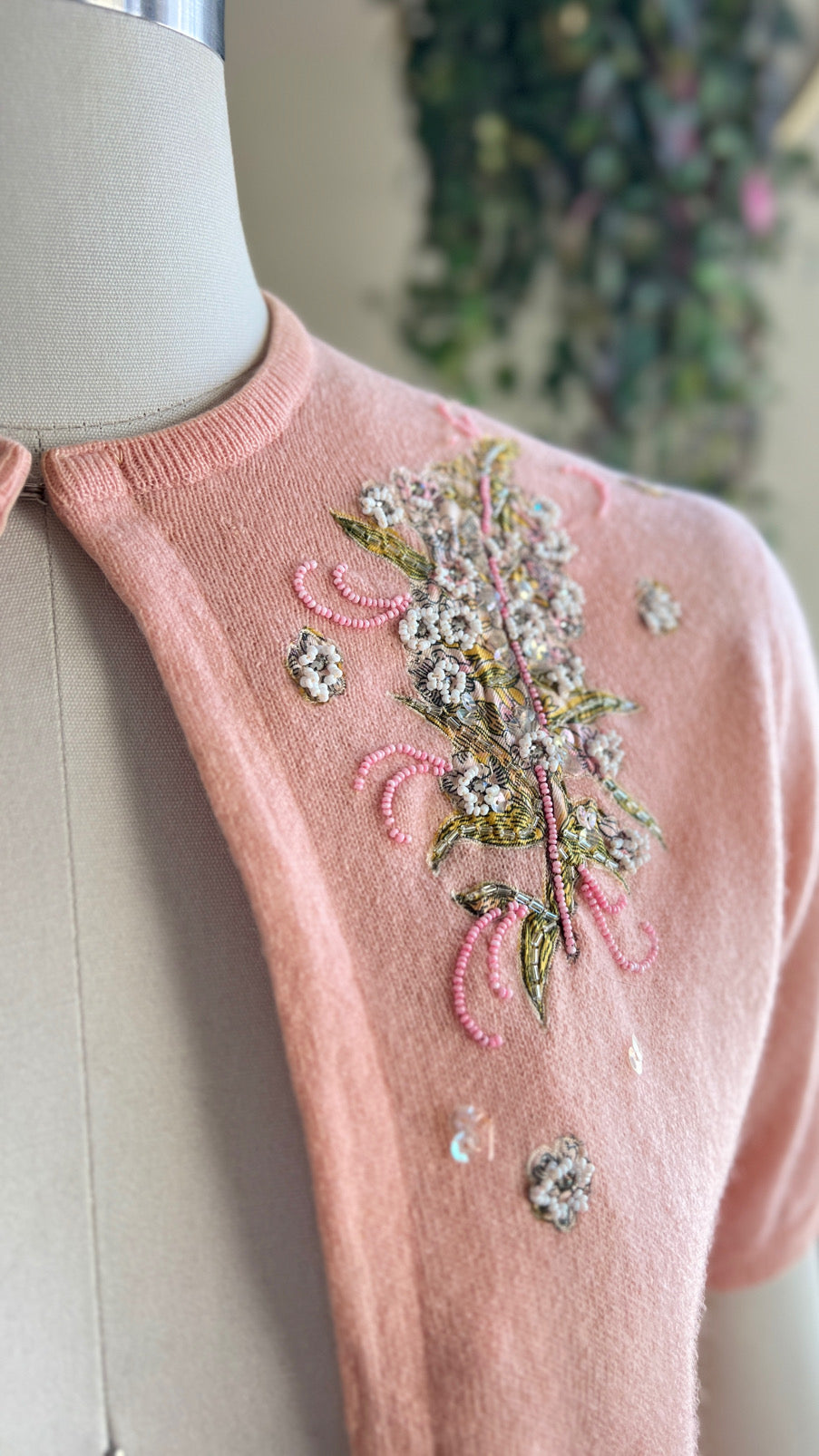 1950s Floral Appliqué Cardigan | x-small/small