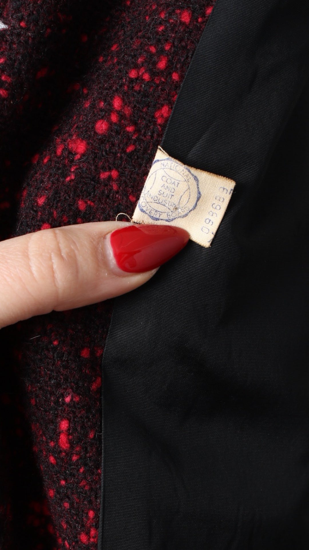 1940s 1950s Red Bouclé Wool Coat | large