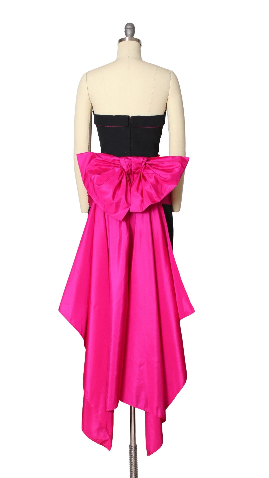 NEW | 1980s Shocking Pink Train Gown | small