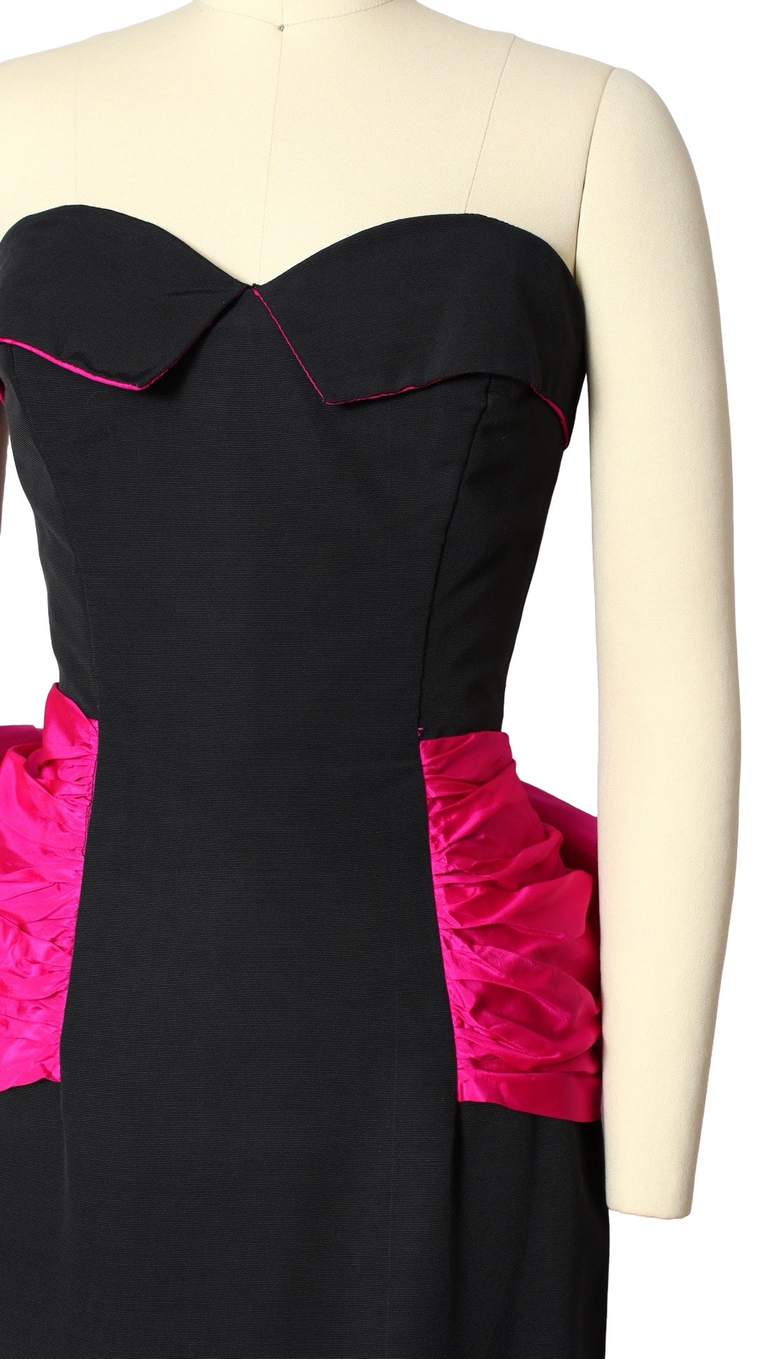 NEW | 1980s Shocking Pink Train Gown | small