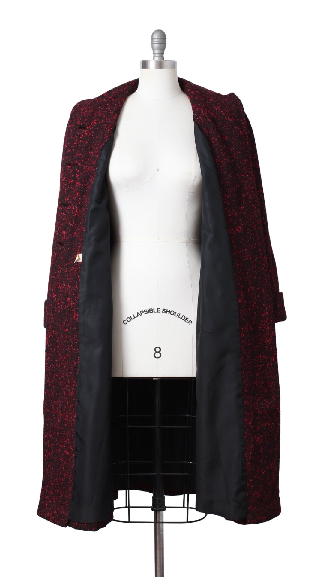 1940s 1950s Red Bouclé Wool Coat | large