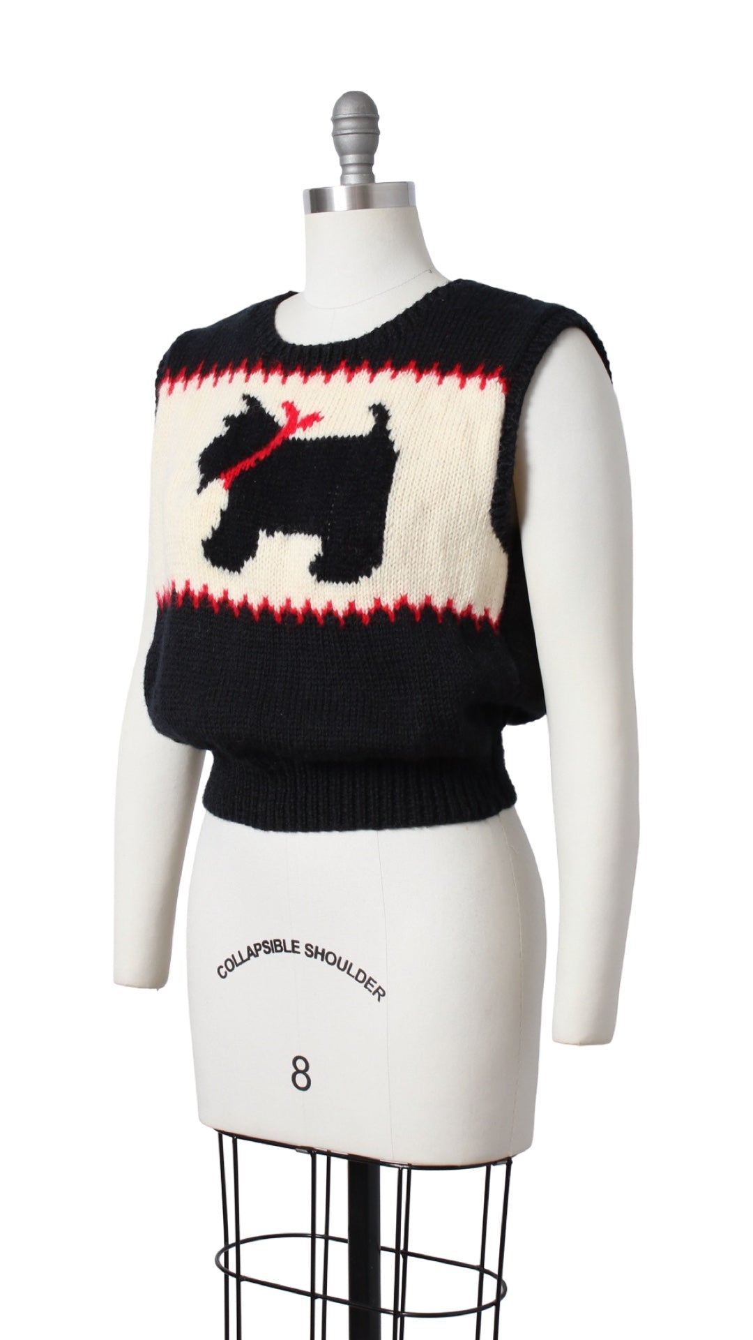 Vintage Scottish Terrier Knit Sweater Vest | small/medium/large